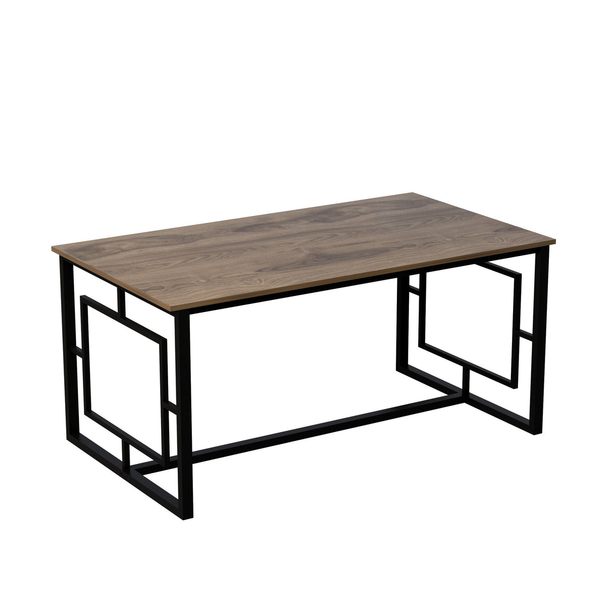 Masă dining Alin, Nuc - Negru, 160x90x76 cm