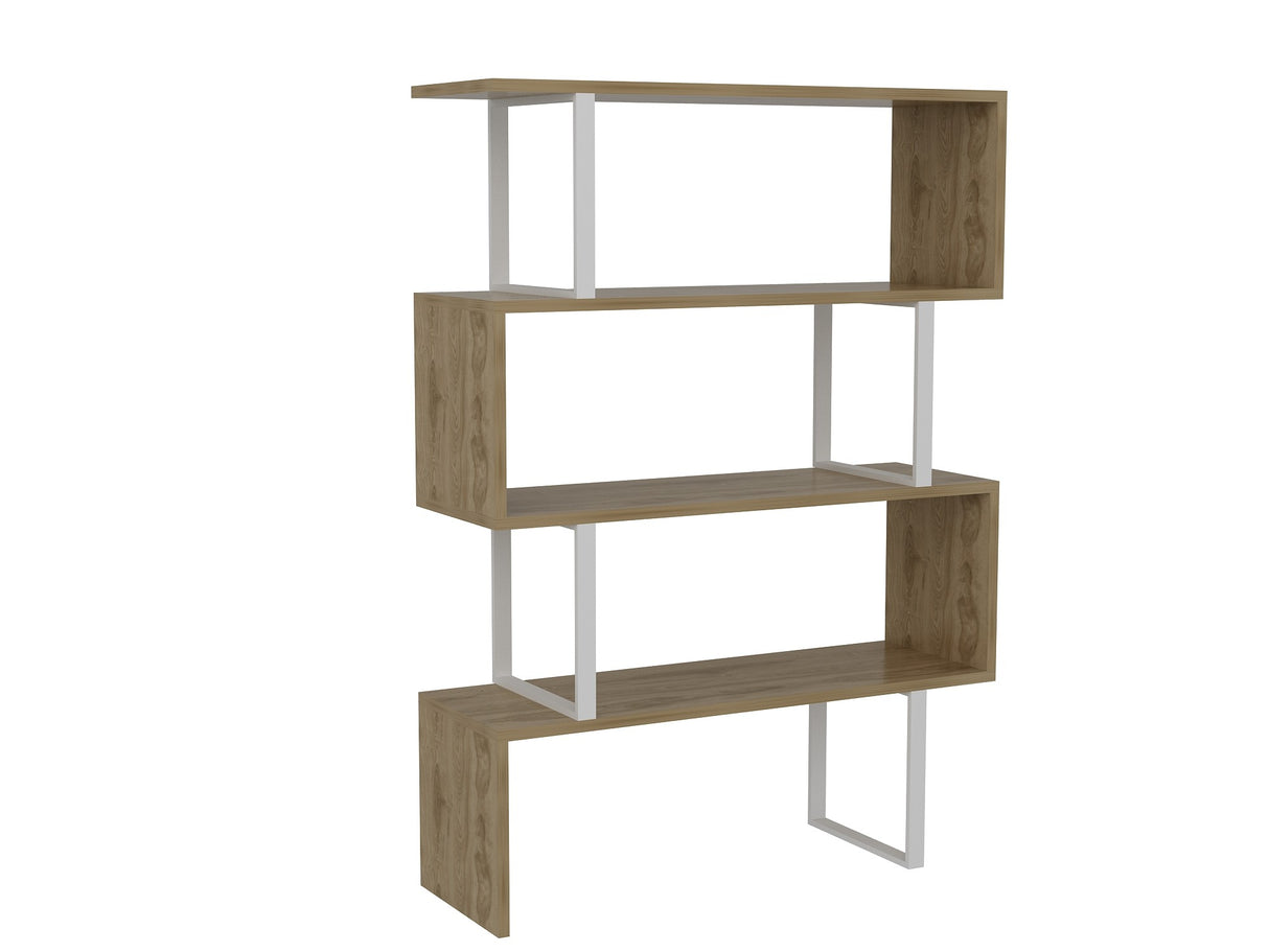 Bibliotecă Adriana - White, Ud, Stejar - Alb, 92x30x125 cm