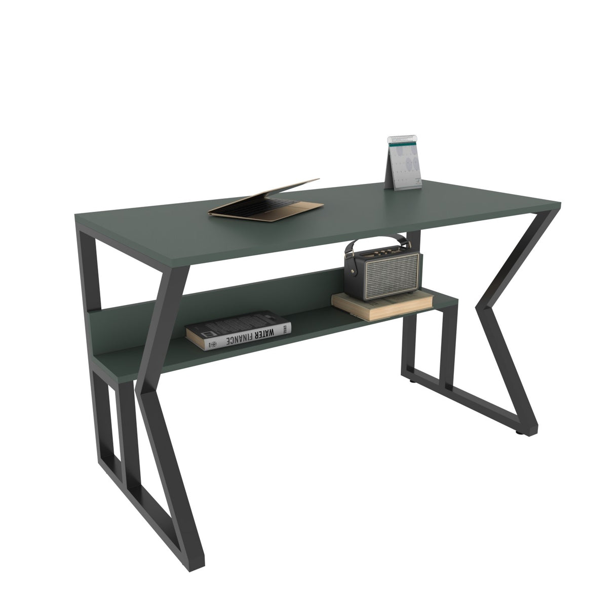 Birou Wake, Verde - Negru, 120x60x73 cm