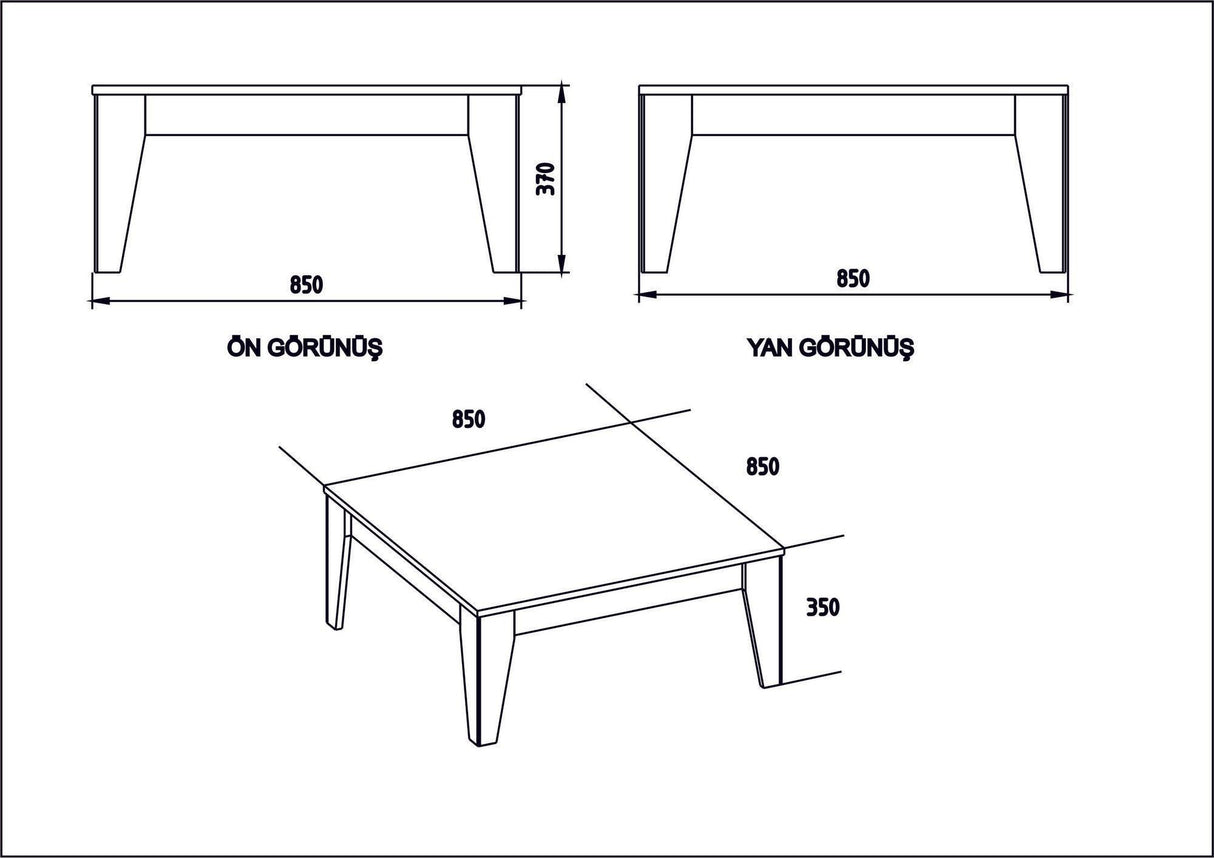 Masuta de cafea Ace, Nuc, 85x85x35 cm