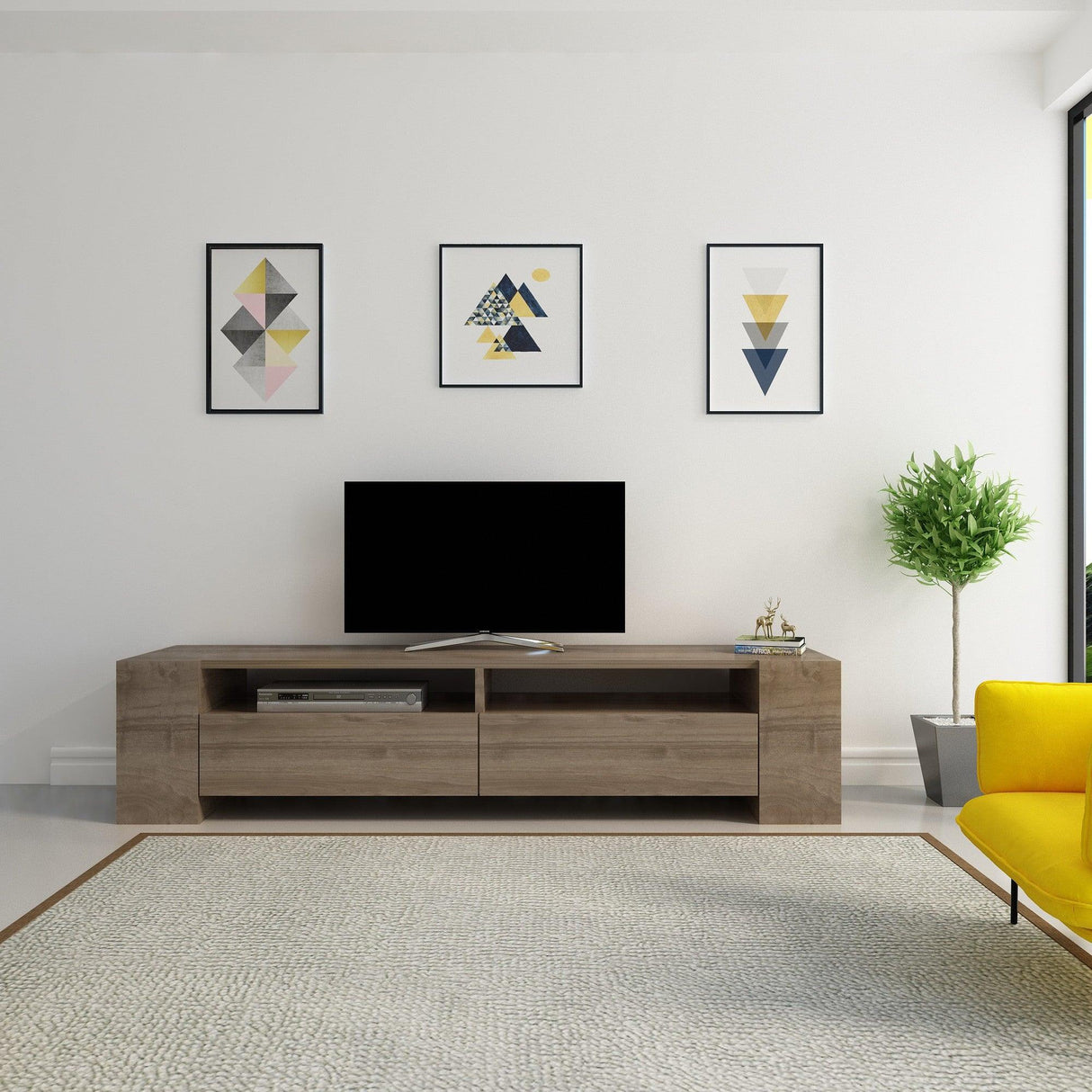 Comodă TV Sosruko, Diverse culori, 155x35x35 cm - Nuc | SKU: 875ZNA3033 | Comodă TV Sosruko, 155x35x35 cm, varianta Nuc, produs pentru amenajarea locuinței, disponibil online în România la CasaMob