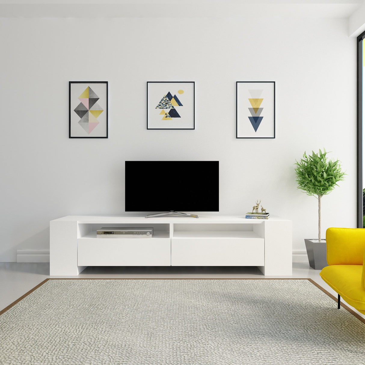 Comodă TV Sosruko, Diverse culori, 155x35x35 cm - Alb | SKU: 875ZNA3035 | Comodă TV Sosruko, 155x35x35 cm, varianta Alb, produs pentru amenajarea locuinței, disponibil online în România la CasaMob