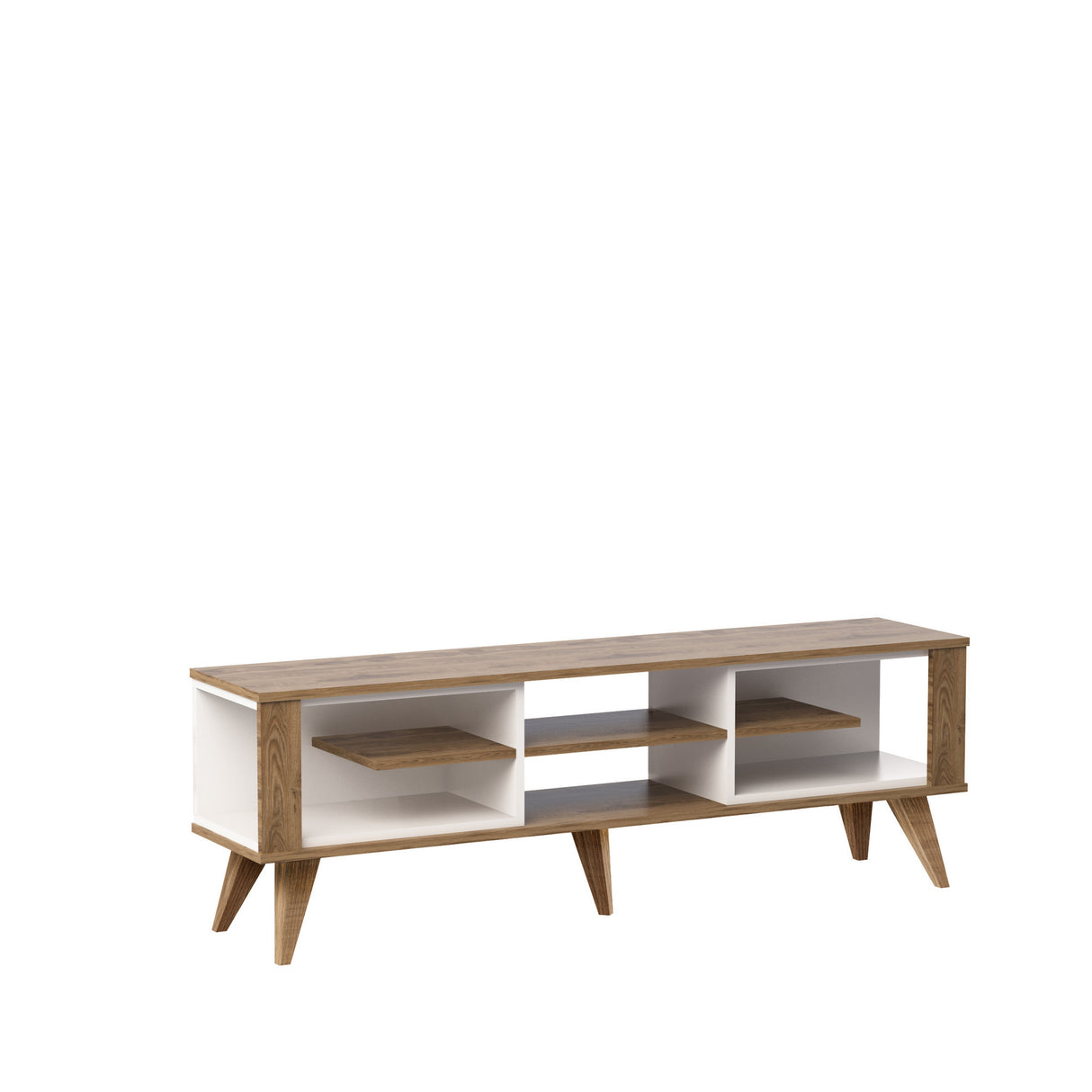 Comodă TV Ionis, Stejar - Alb, 160x35x53 cm