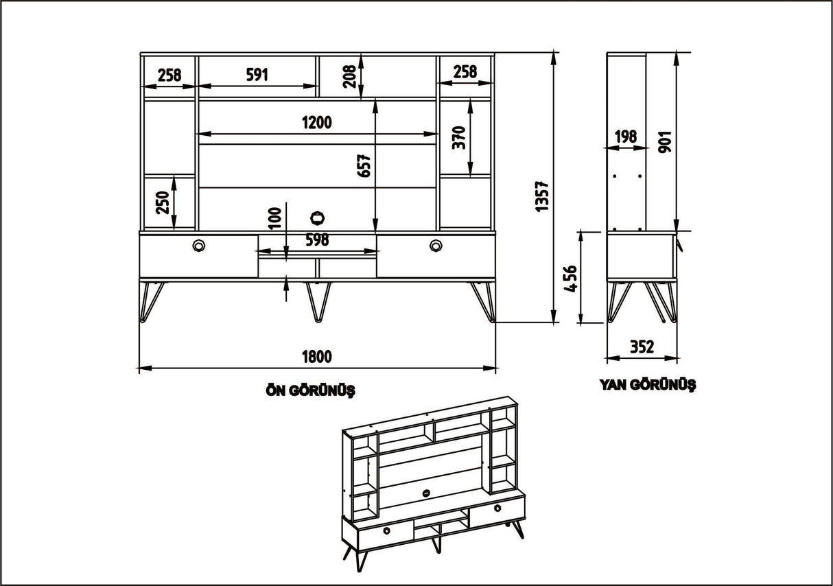 Comodă TV Lorenz, Nuc - Negru, Diverse dimensiuni - 180x35x136 cm | SKU: 875ZNA3054 | Comodă TV Lorenz, Nuc - Negru, varianta 180x35x136 cm, produs pentru amenajarea locuinței, disponibil online în România la CasaMob