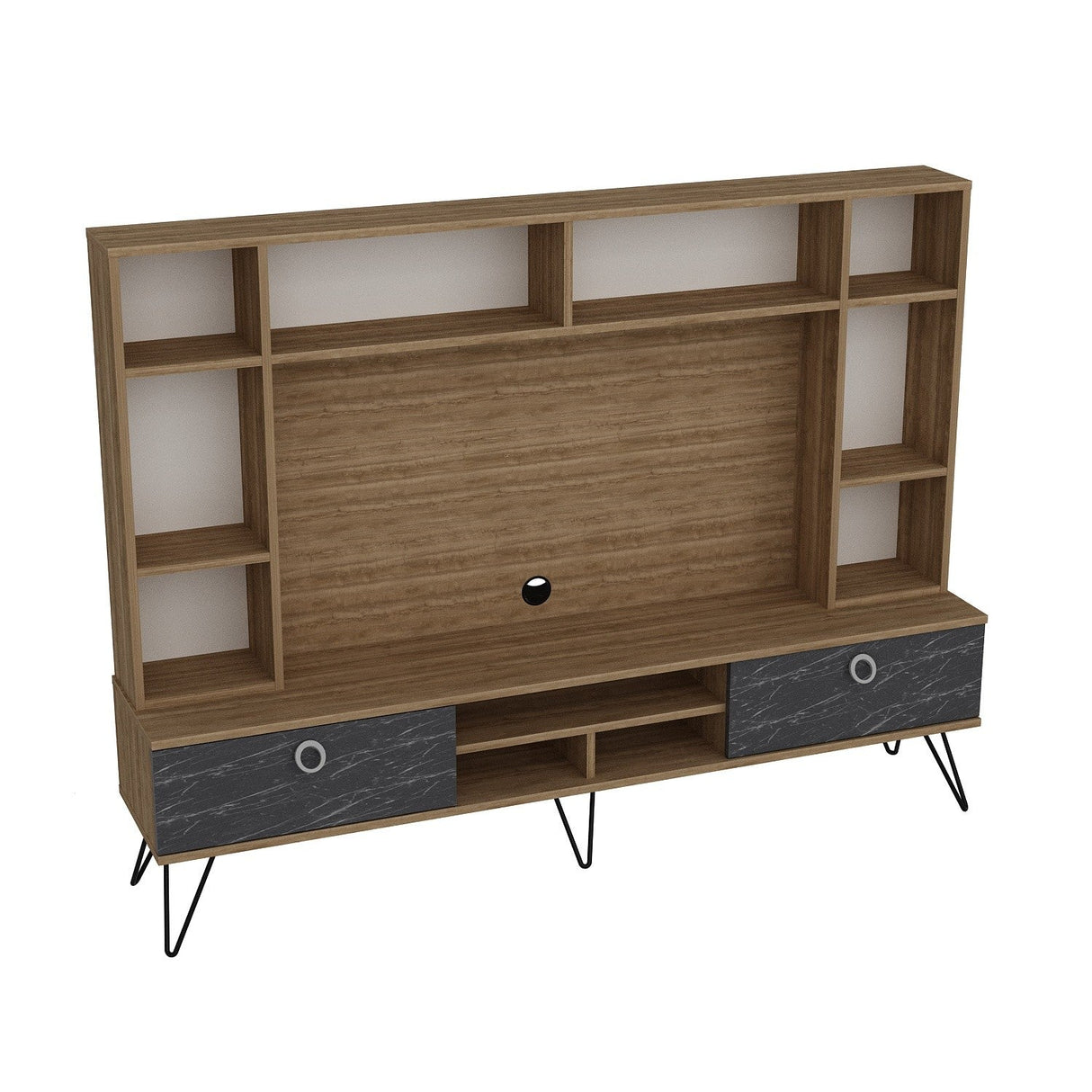 Comodă TV Lorenz, Nuc - Negru, Diverse dimensiuni - 180x35x136 cm | SKU: 875ZNA3054 | Comodă TV Lorenz, Nuc - Negru, varianta 180x35x136 cm, produs pentru amenajarea locuinței, disponibil online în România la CasaMob