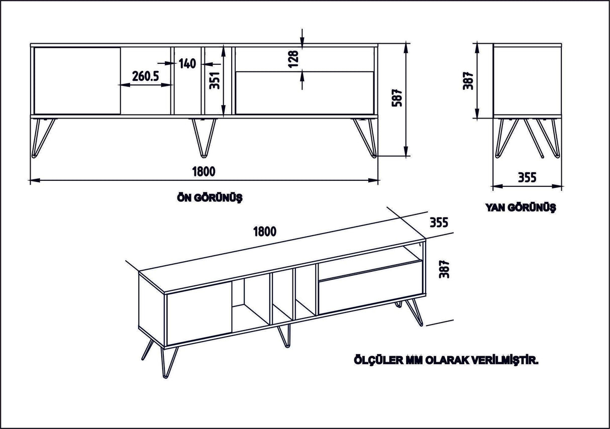 Comodă TV Mistico (180), Diverse culori, 180x36x59 cm - Nuc - Negru - Alb | SKU: 875ZNA3057 | Comodă TV Mistico (180), 180x36x59 cm, varianta Nuc - Negru - Alb, produs pentru amenajarea locuinței, disponibil online în România la CasaMob