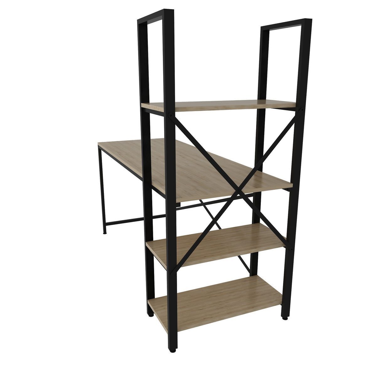 Birou Centile, Stejar - Negru, 160x60x148 cm