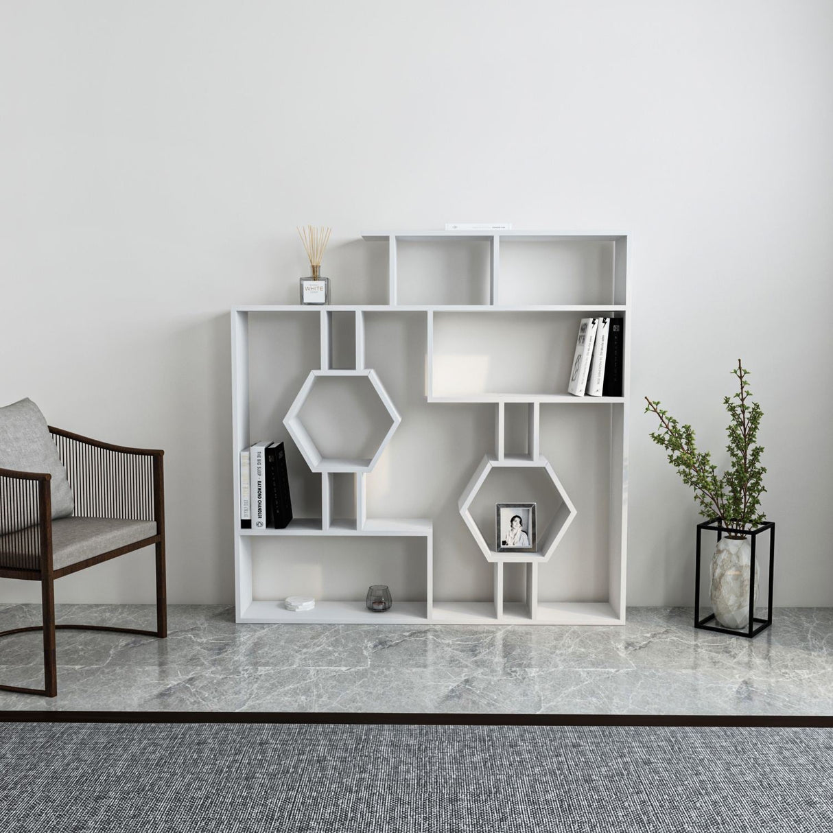 Bibliotecă Tamara, Diverse culori, 134x22x134 cm - Alb | SKU: 875ZNA3636 | Bibliotecă Tamara, 134x22x134 cm, varianta Alb, produs pentru amenajarea locuinței, disponibil online în România la CasaMob