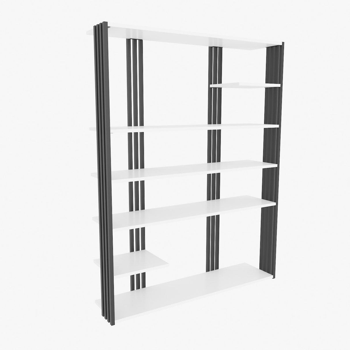 Biblioteca Manny Elegant, 6 Rafturi, 120 X 160 X 30 Cm - Alb negru, SKU 875ZNA4519