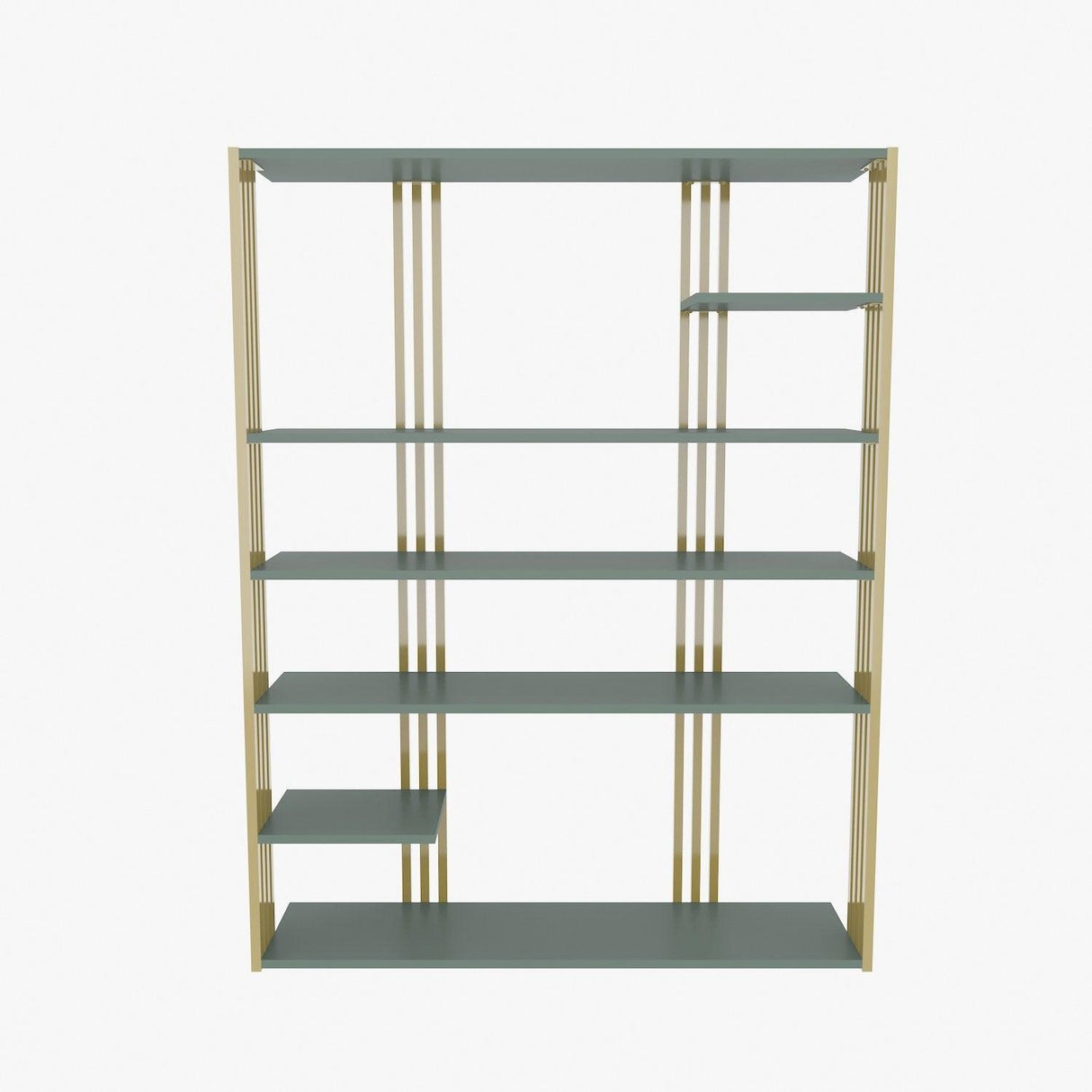 Biblioteca Manny Elegant, 6 Rafturi, 120 X 160 X 30 Cm - Auriu verde, SKU 875ZNA4519