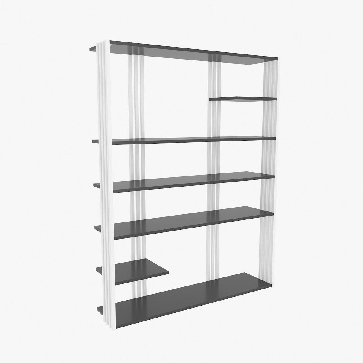 Biblioteca Manny Elegant, 6 Rafturi, 120 X 160 X 30 Cm - Alb antracit, SKU 875ZNA4519