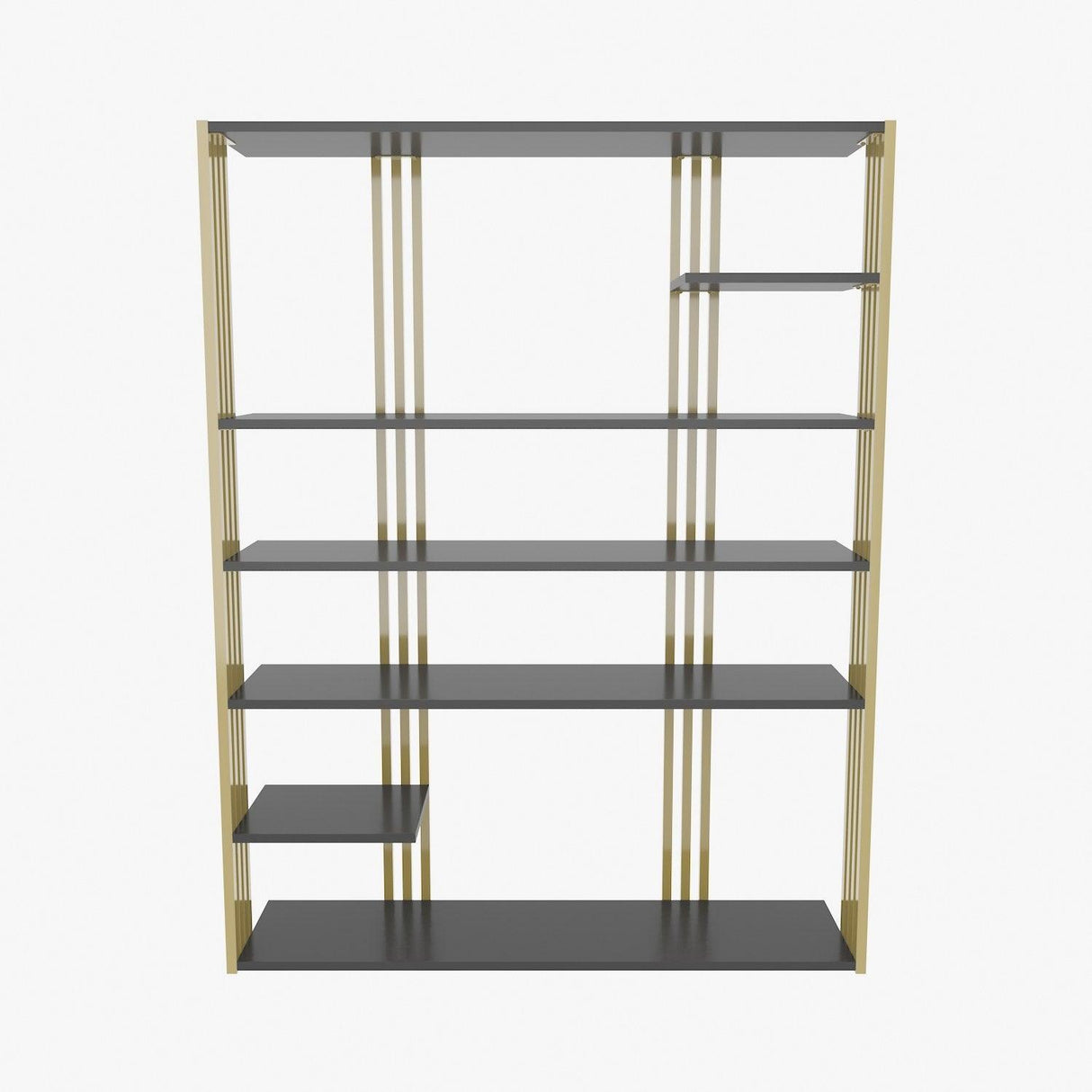 Biblioteca Manny Elegant, 6 Rafturi, 120 X 160 X 30 Cm - Auriu antracit, SKU 875ZNA4519