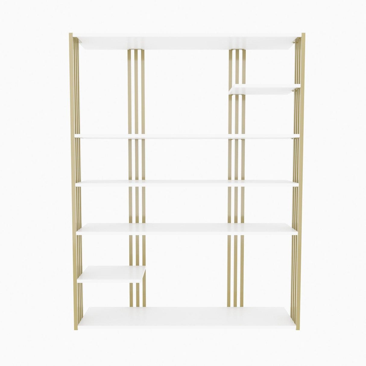 Biblioteca Manny Elegant, 6 Rafturi, 120 X 160 X 30 Cm - Auriu alb, SKU 875ZNA4519
