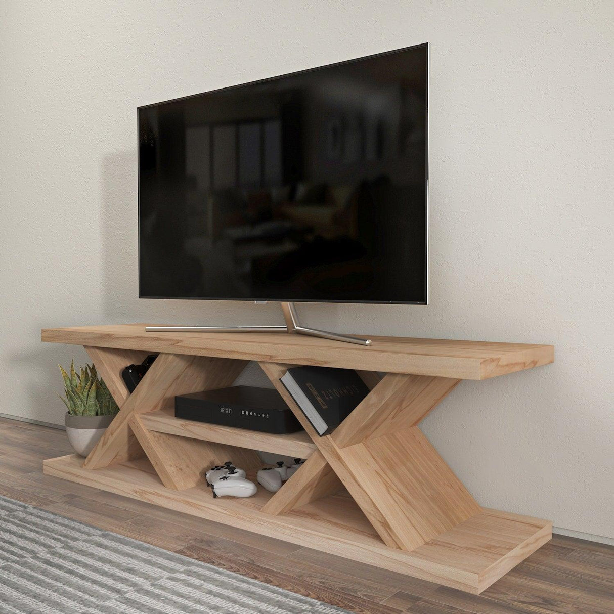 Comoda Tv Bajic, Stejar, 136 X 42 X 37 Cm