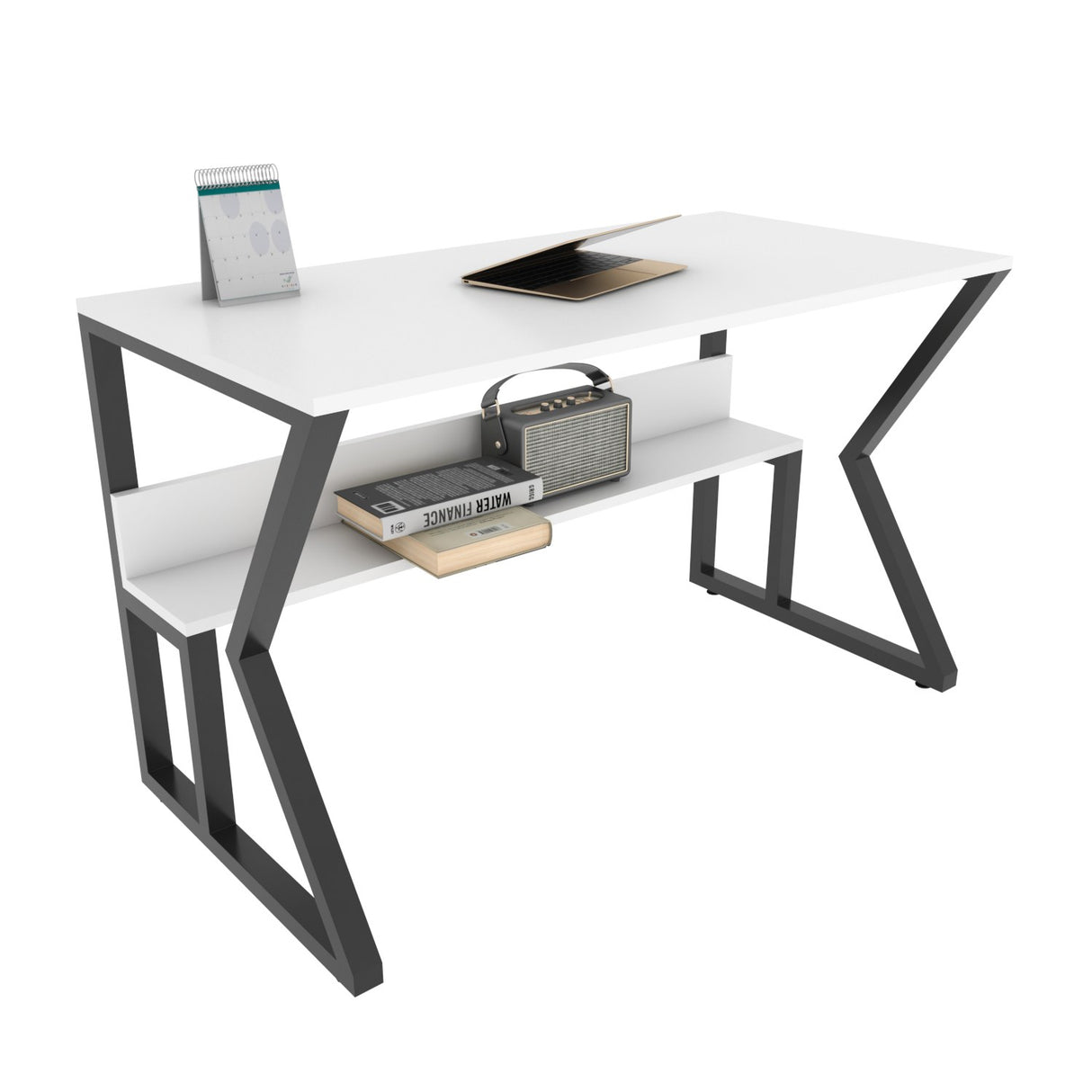 Birou Wake, Negru - Alb, 120x60x73 cm