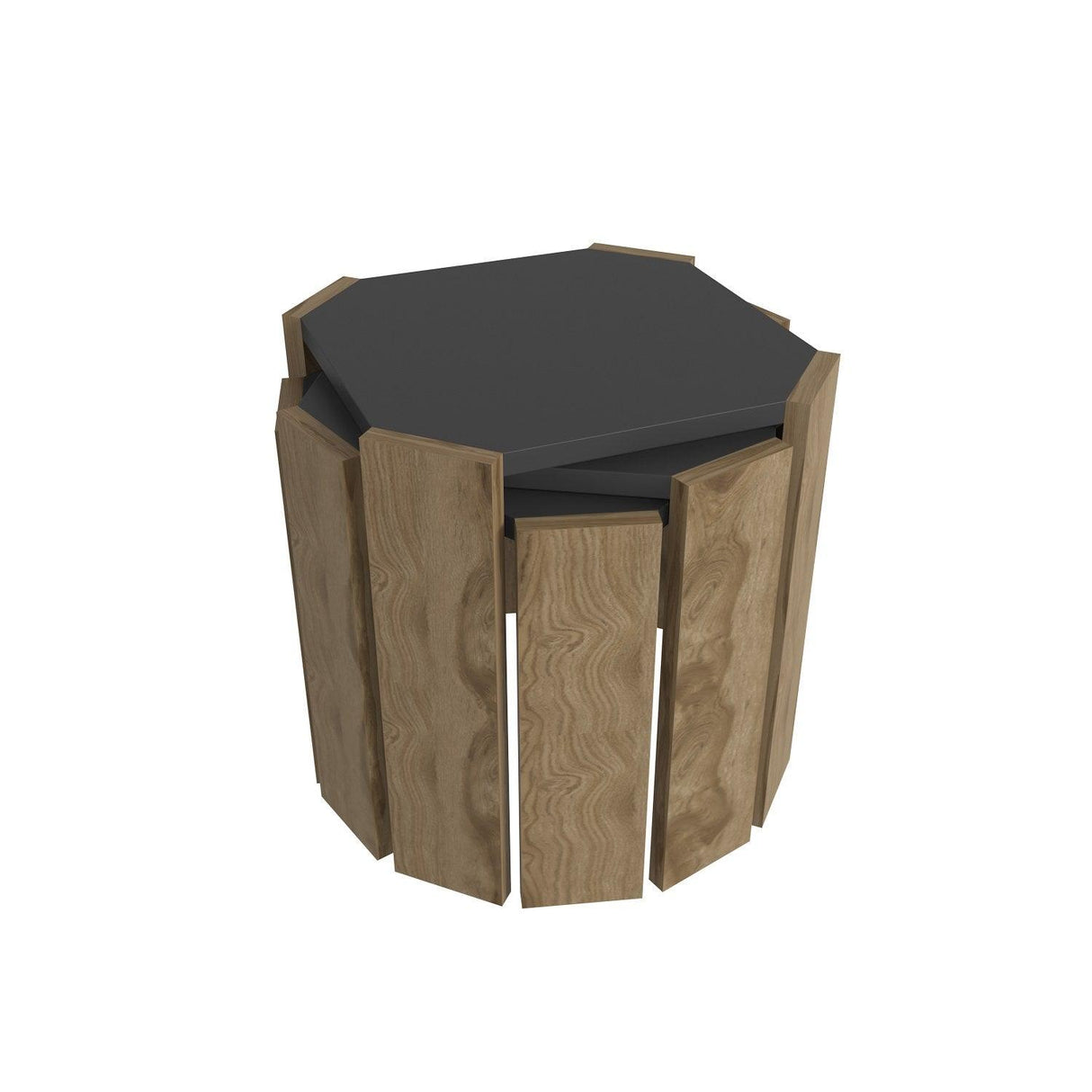 Set Masuta De Cafea Soril 3 Bucati, 45 X 41 X 45 Cm - Nuc antracit, SKU 875ZNA4627