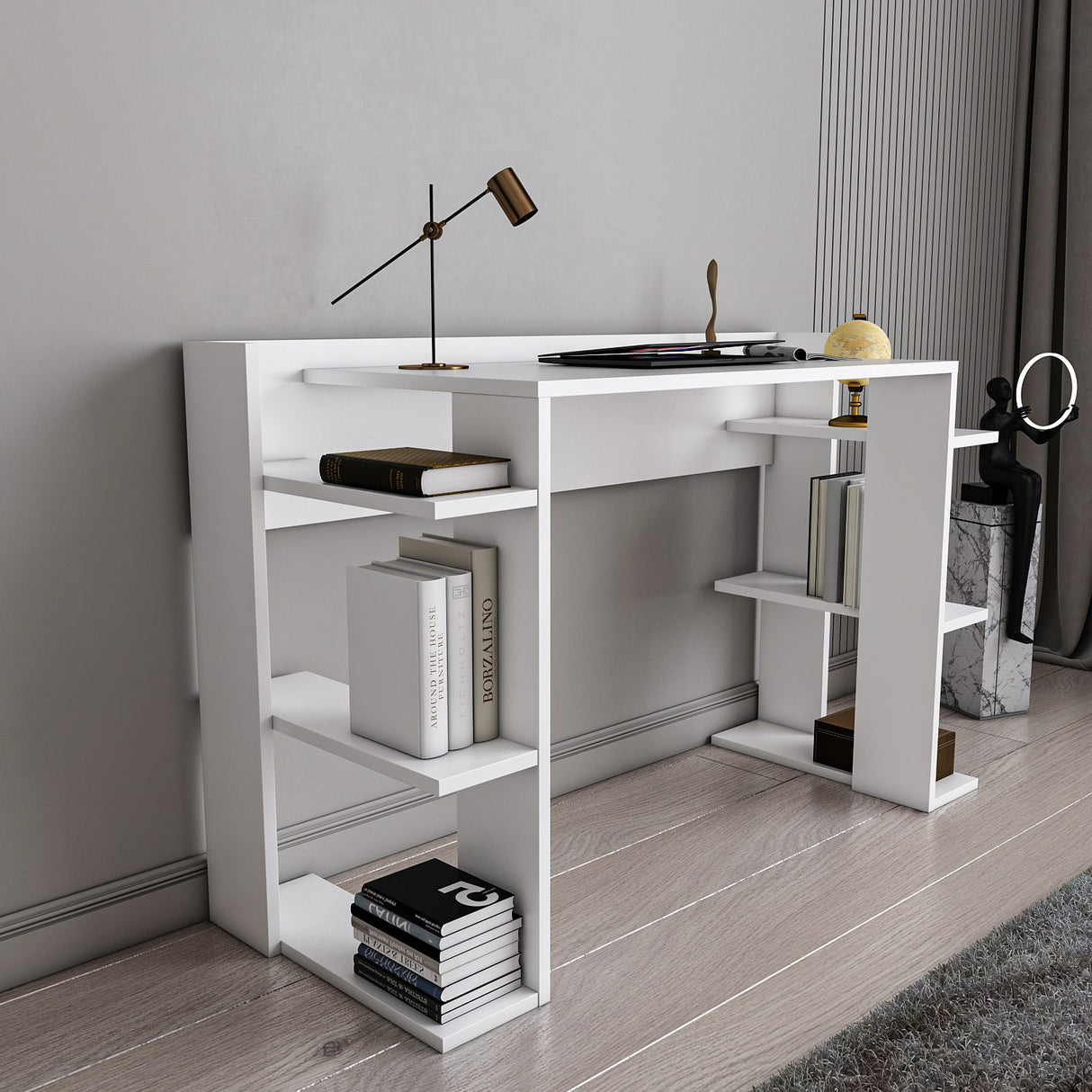 Birou Çinar, Diverse culori, 123x45x77 cm - Alb | SKU: 875ZNA4630 | Birou Çinar, 123x45x77 cm, varianta Alb, produs pentru amenajarea locuinței, disponibil online în România la CasaMob