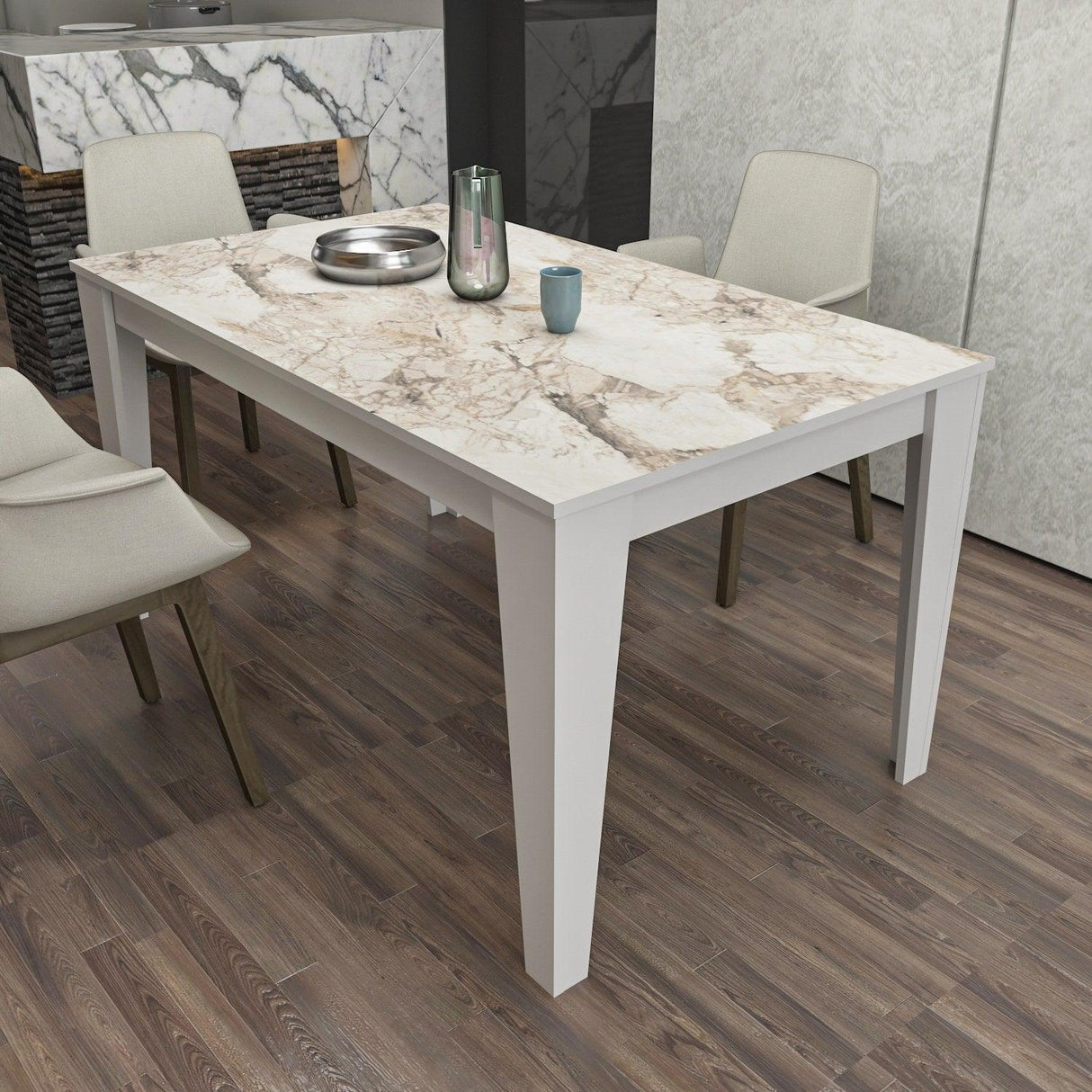 Masa Gogh Bucatarie, 145 X 75 X 85 Cm - Alb, SKU 875ZNA4636