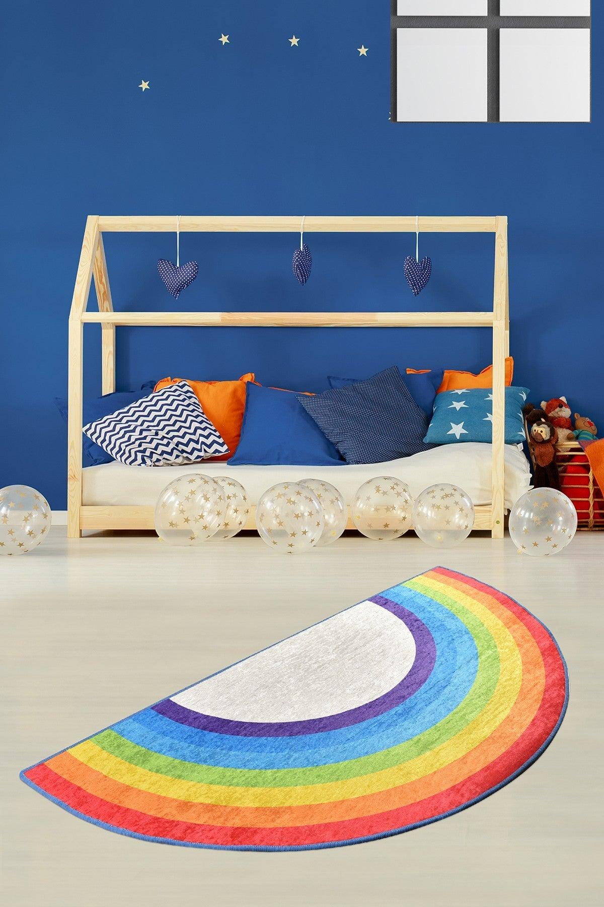 Covor de Copii Curcubeu, Multicolor, 85x160 cm