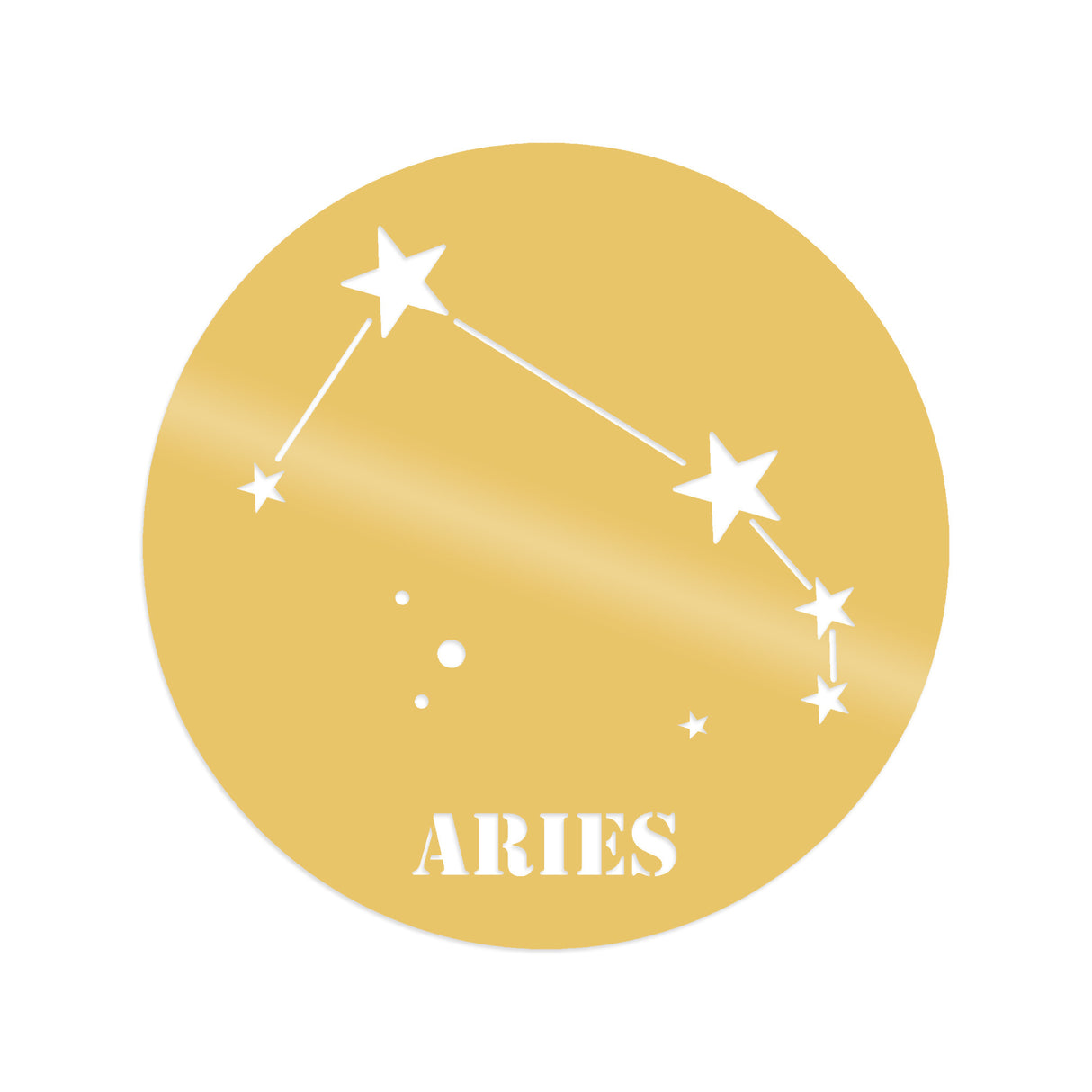 Decorațiune de perete din metal Aries Horoscope, Auriu, 48x48x0 cm