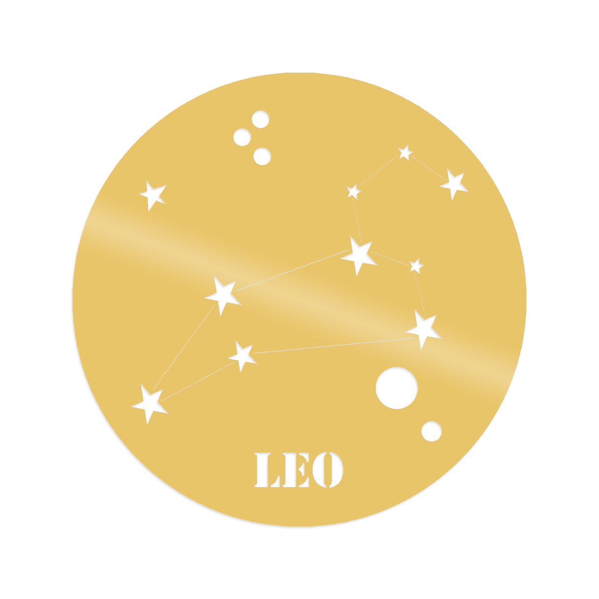 Decorațiune de perete din metal Leo Horoscope, Auriu, 48x48x0 cm