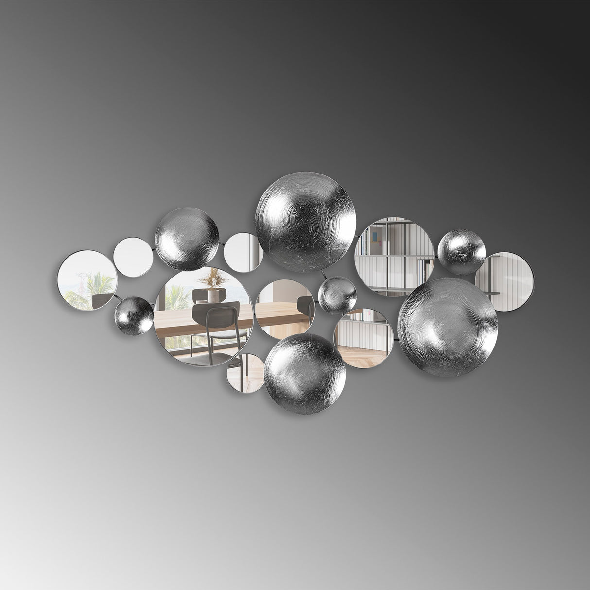 Decorațiune de perete din metal Infinity - 3, Multicolor, 116x4x60 cm