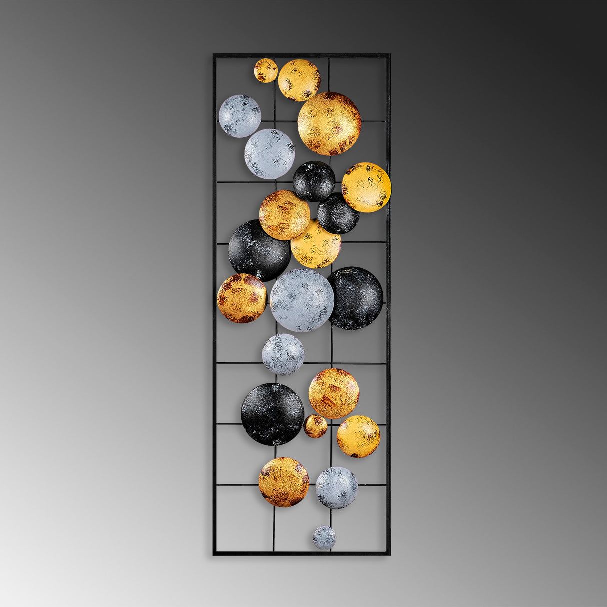 Decorațiune de perete din metal Camber - 7, Multicolor, 32x4x90 cm