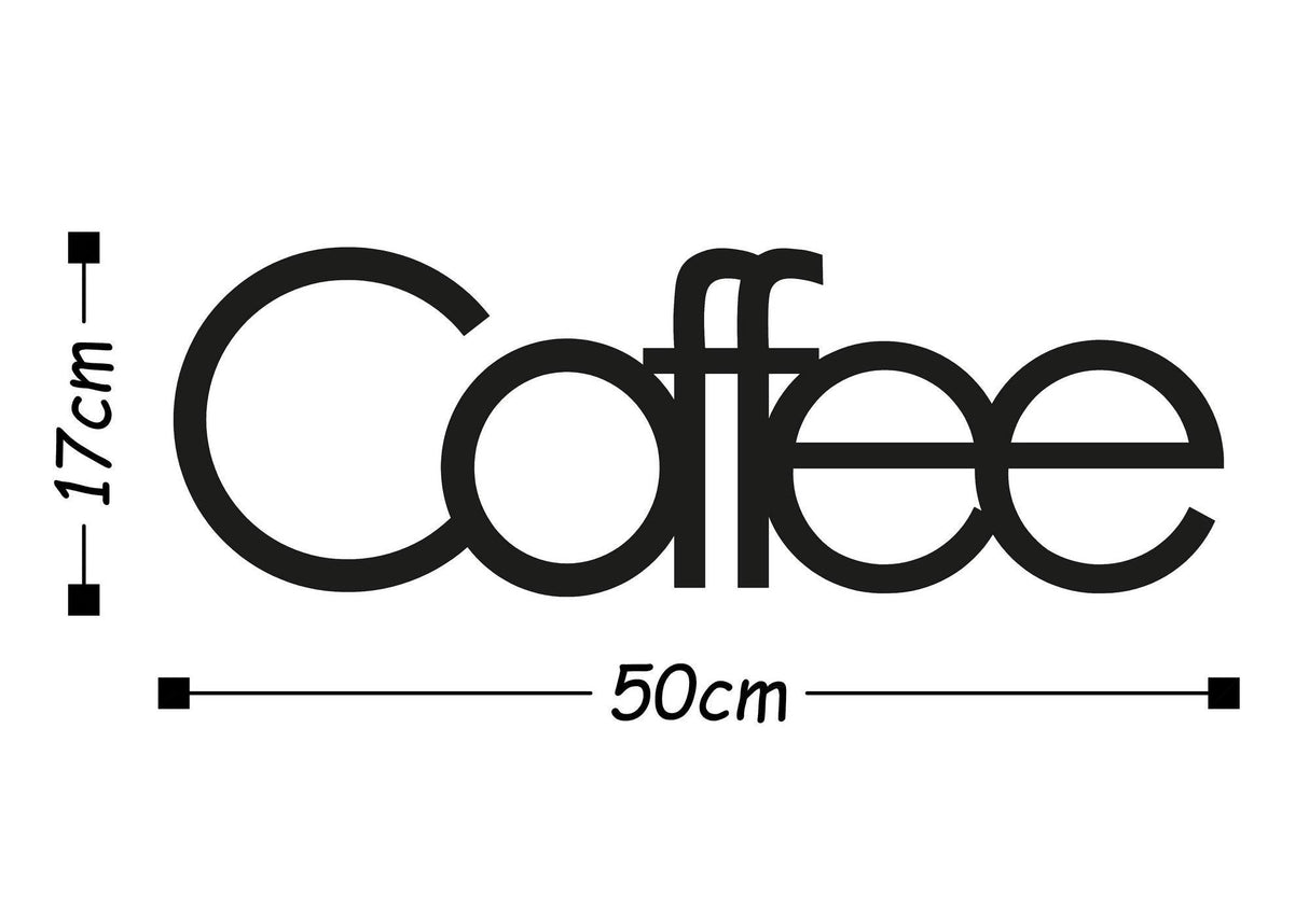 Decoratiune de perete Metal wantCoffee, Negru, 17x1x50 cm - Negru, SKU 891TNL1113