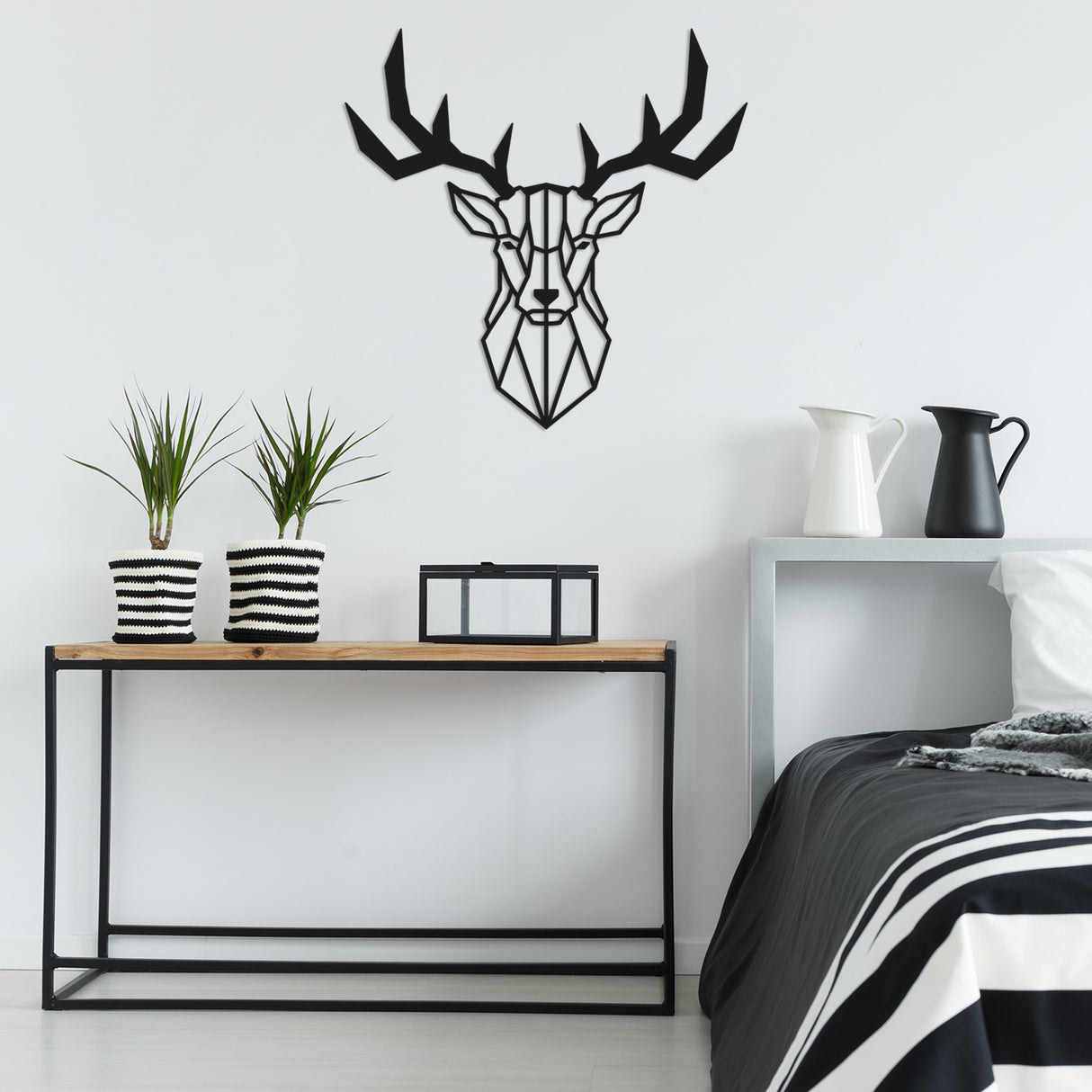 Decorațiune de perete din metal Deer2, Diverse culori, 51x51x0 cm - Negru | SKU: 891TNL1175 | Decorațiune de perete din metal Deer2, 51x51x0 cm, varianta Negru, produs pentru amenajarea locuinței, disponibil online în România la CasaMob