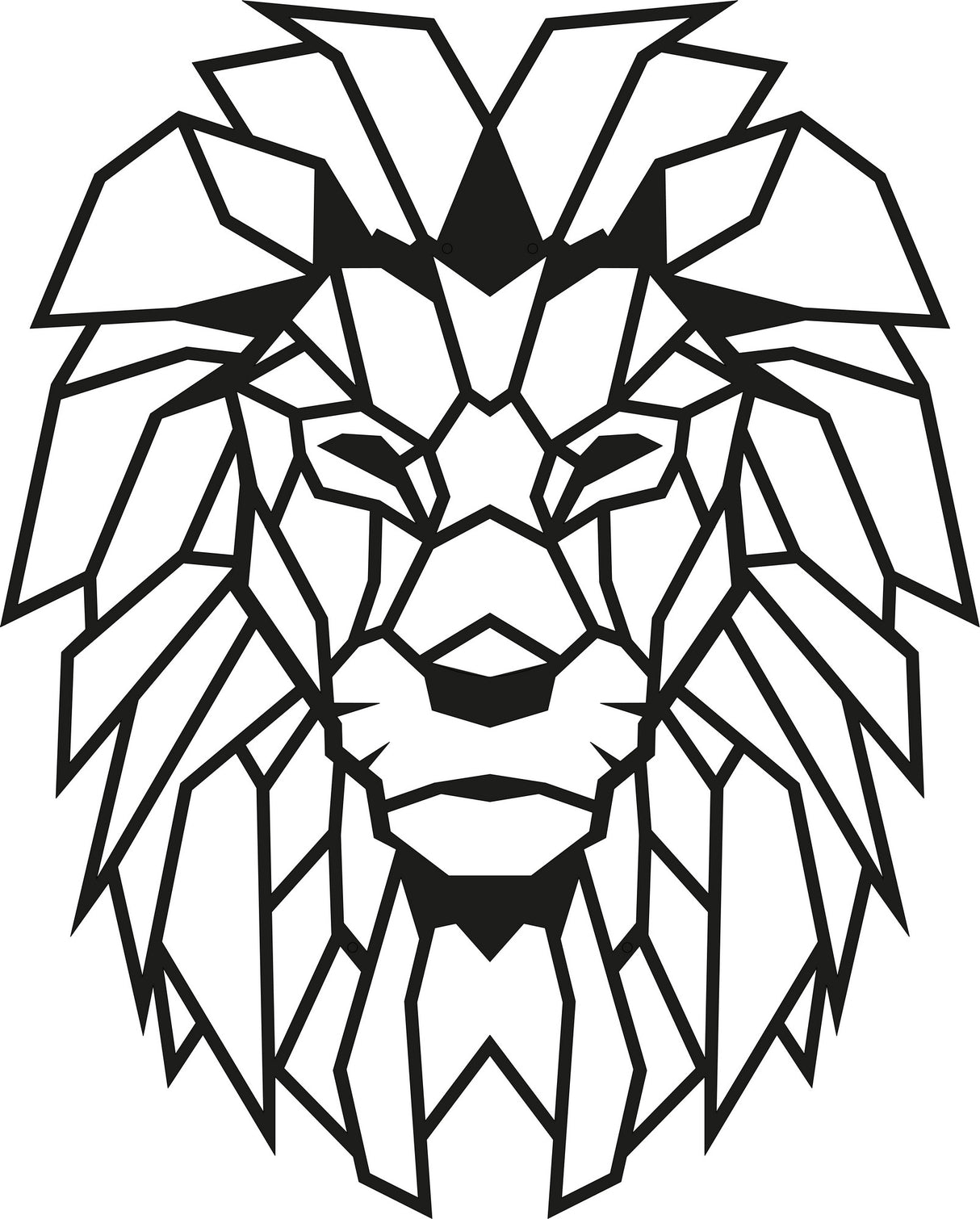 Decorațiune de perete din metal Lion, Negru, 40x50x0 cm