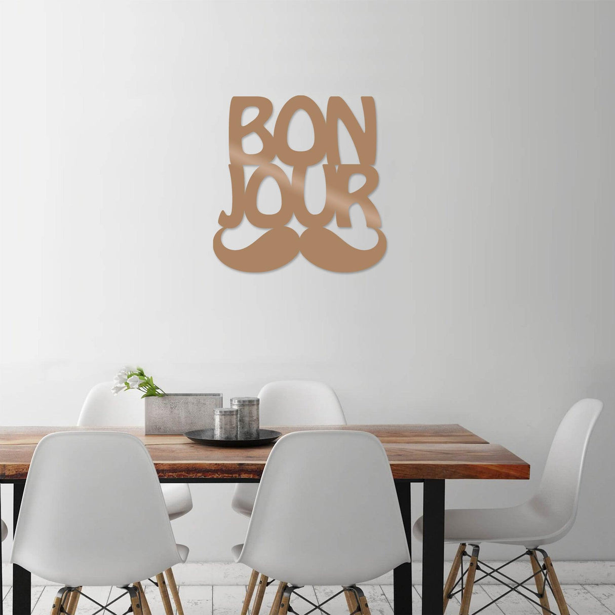 Decorațiune de perete din metal Bonjur, Diverse culori, 49x49x0 cm - Copper | SKU: 891TNL1481 | Decorațiune de perete din metal Bonjur, 49x49x0 cm, varianta Copper, produs pentru amenajarea locuinței, disponibil online în România la CasaMob