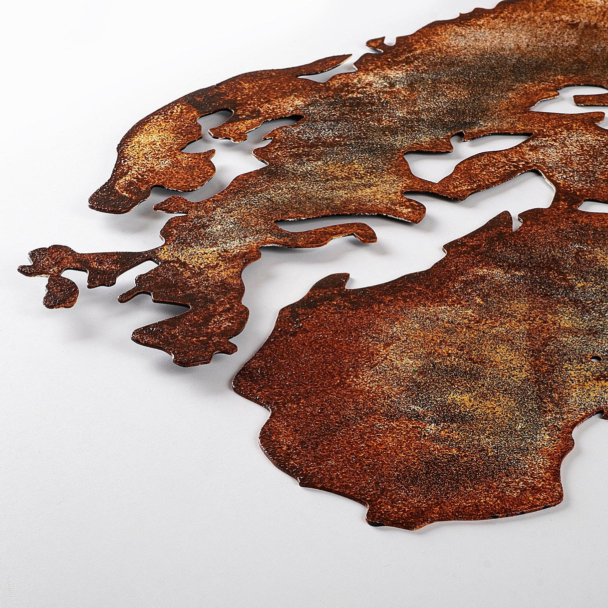 Decoratiune de perete Metal World Map Large2, Cupru, 59x1x150 cm - Multicolor, SKU 891TNL1616