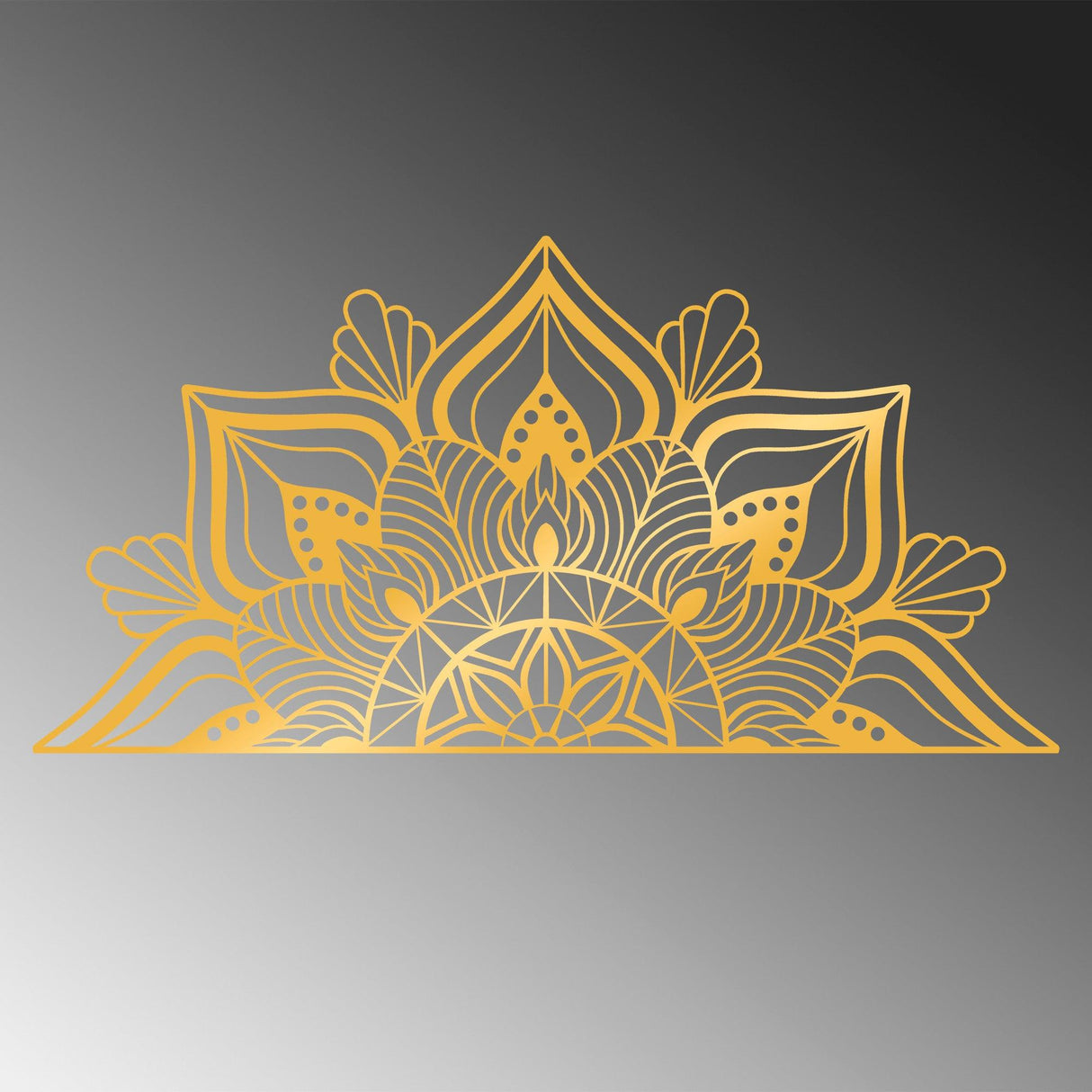 Decoratiune de perete Metal Mandala 1, Negru, 78x1x154 cm - Auriu, SKU 891TNL1879