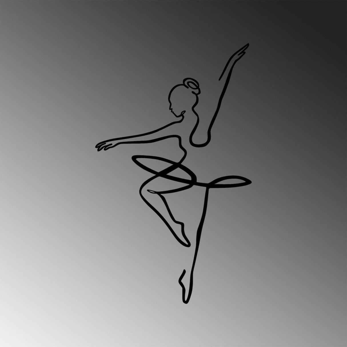 Decoratiune de perete Metal Ballerina 1, Negru, 0x42x70 cm
