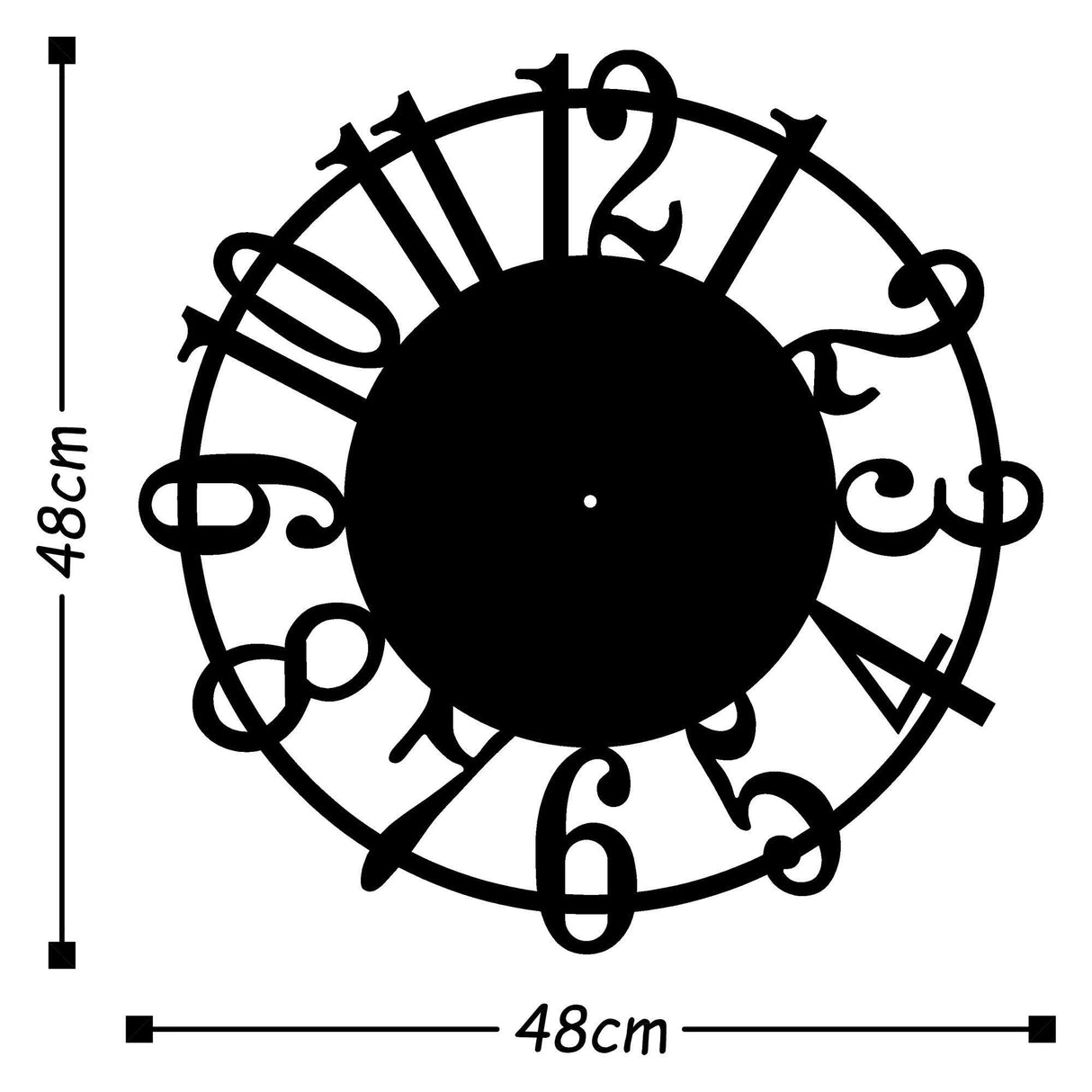 Ceas de perete Metal Wall Clock 15, Diverse culori, 48x48x0 cm - Negru | SKU: 891TNL2115 | Ceas de perete Metal Wall Clock 15, 48x48x0 cm, varianta Negru, produs pentru amenajarea locuinței, disponibil online în România la CasaMob