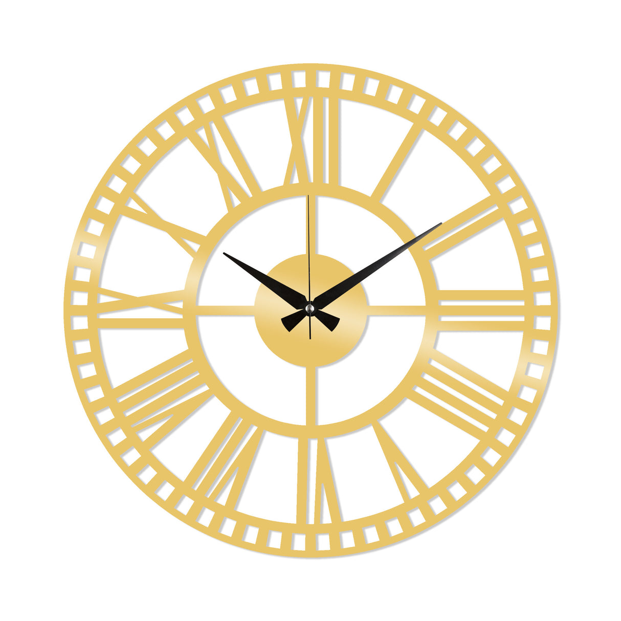 Ceas de perete Metal Wall Clock 10, Auriu, 48x48x0 cm