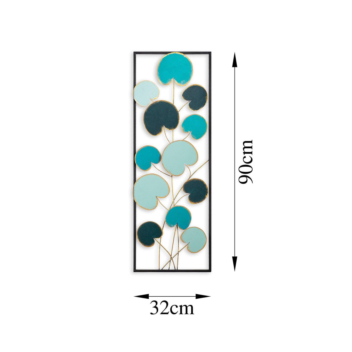 Decoratiune de perete Metal Catalpa, Multicolor, 90x1x32 cm