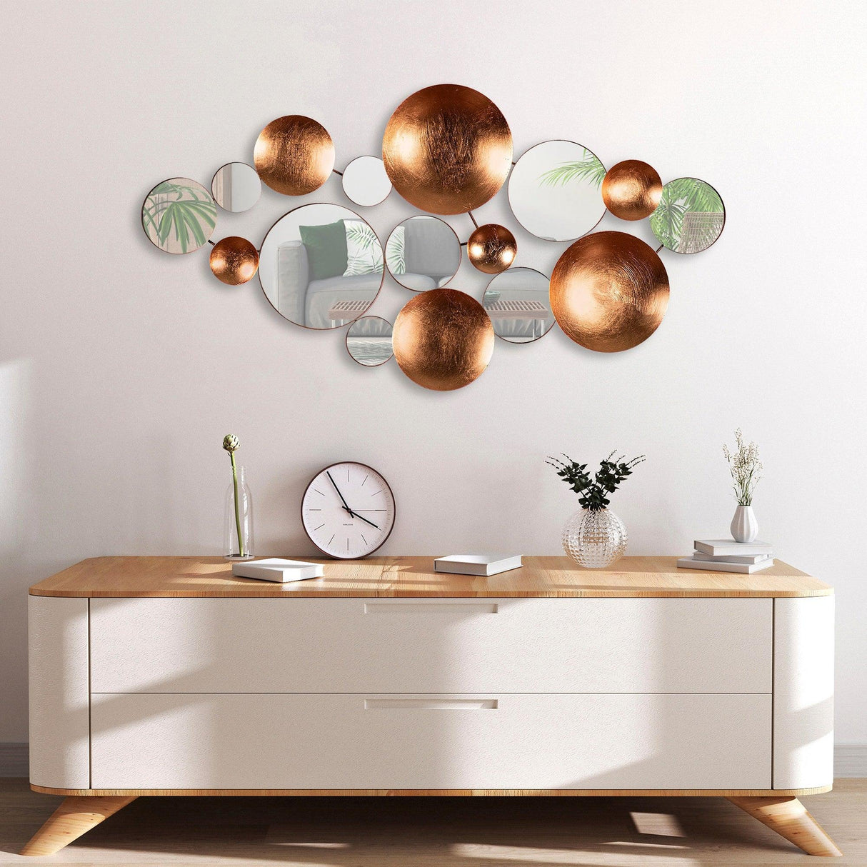 Decoratiune de perete Metal Infinity-round, Multicolor, 116x4x60 cm