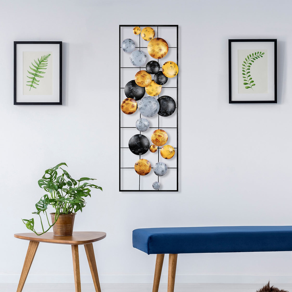 Decorațiune de perete din metal Camber - 7, Multicolor, 32x4x90 cm