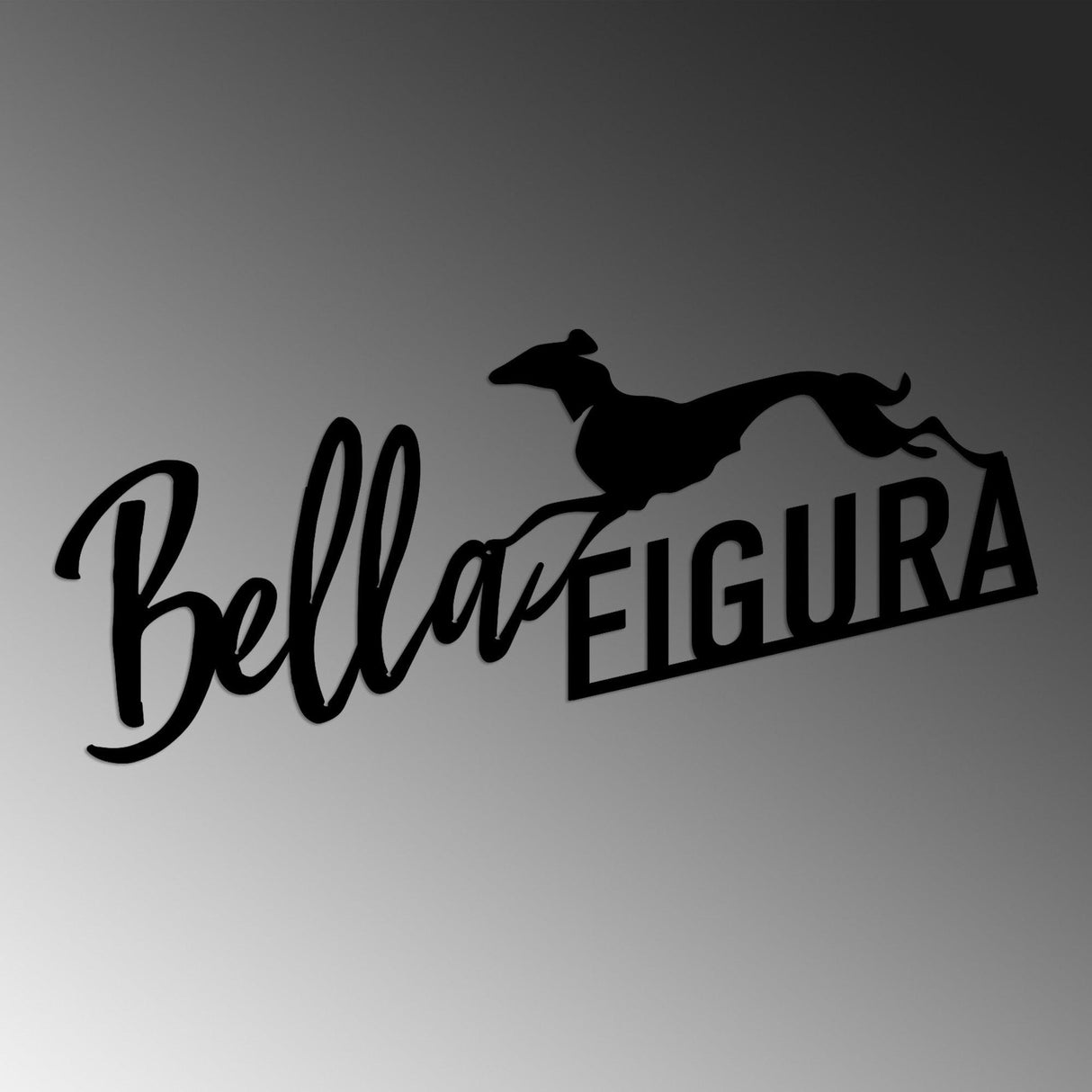 Decoratiune de perete Metal Bella Figura 3, Negru, 60x27 cm