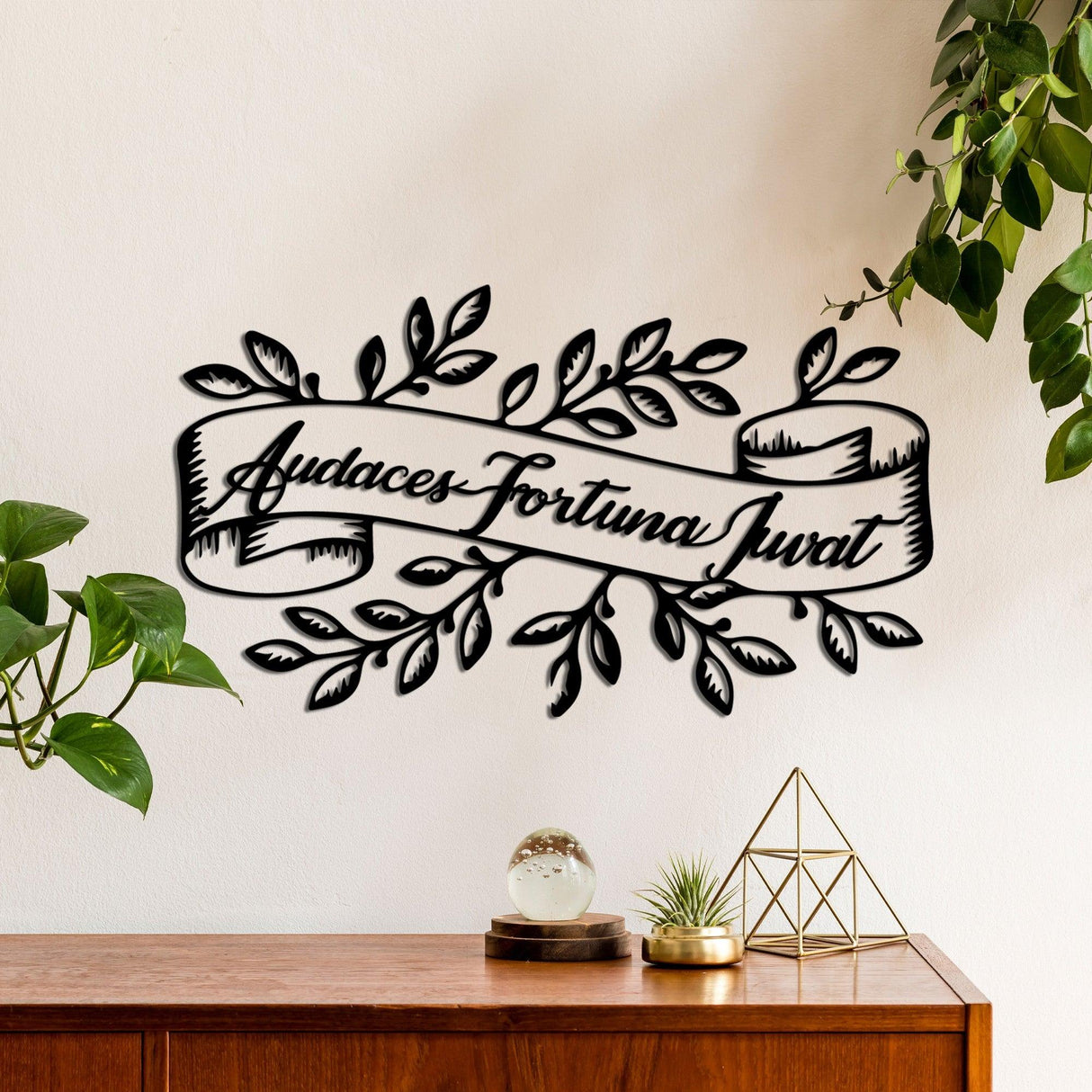 Decoratiune de perete Metal Audaces Fortuna 2, Negru, 55x32 cm