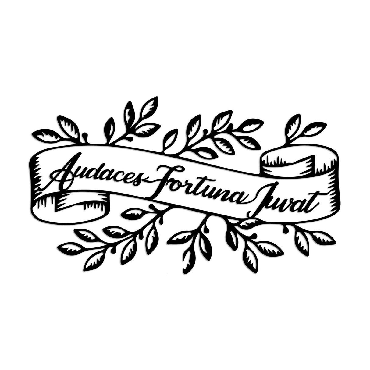 Decoratiune de perete Metal Audaces Fortuna 2, Negru, 55x32 cm