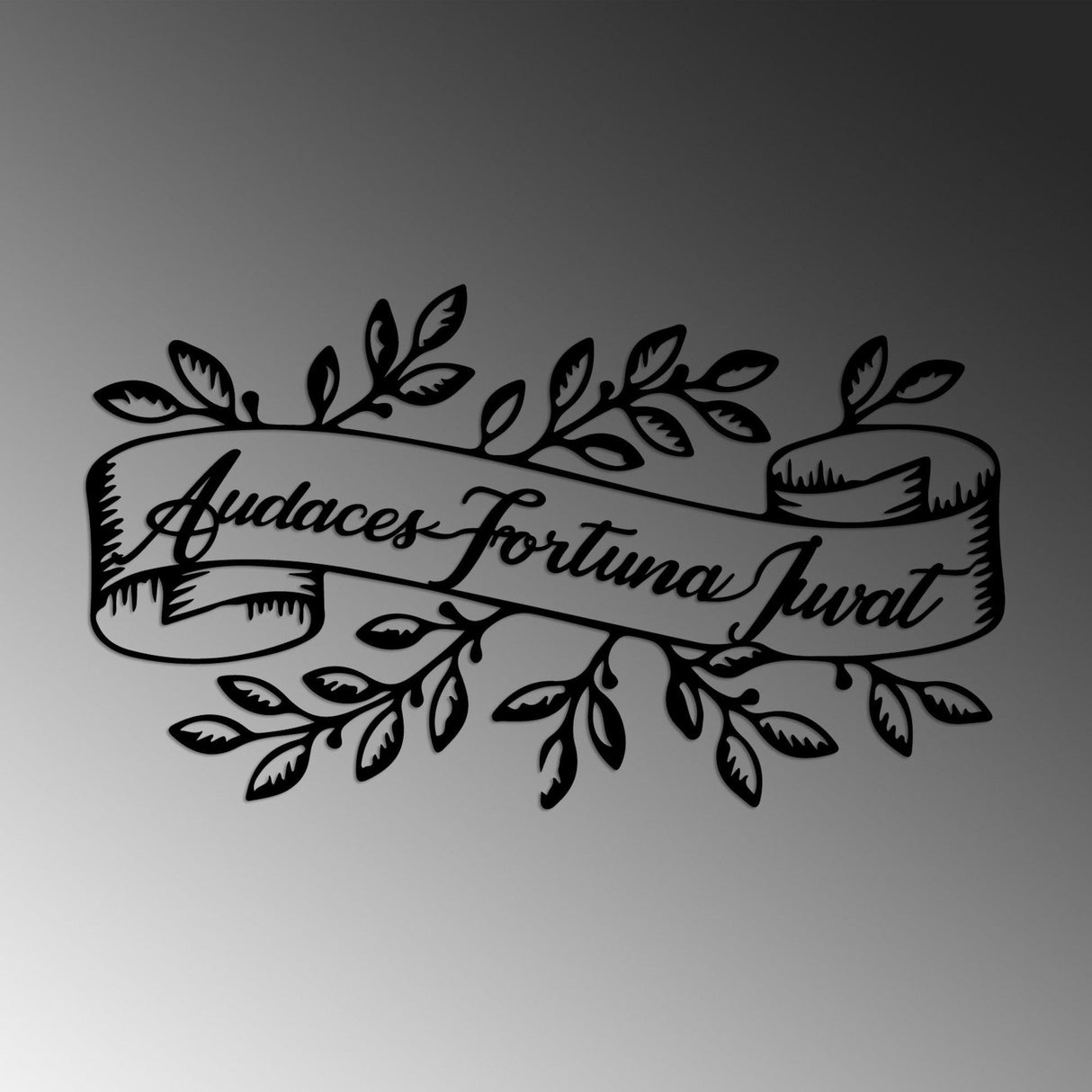 Decoratiune de perete Metal Audaces Fortuna 2, Negru, 55x32 cm