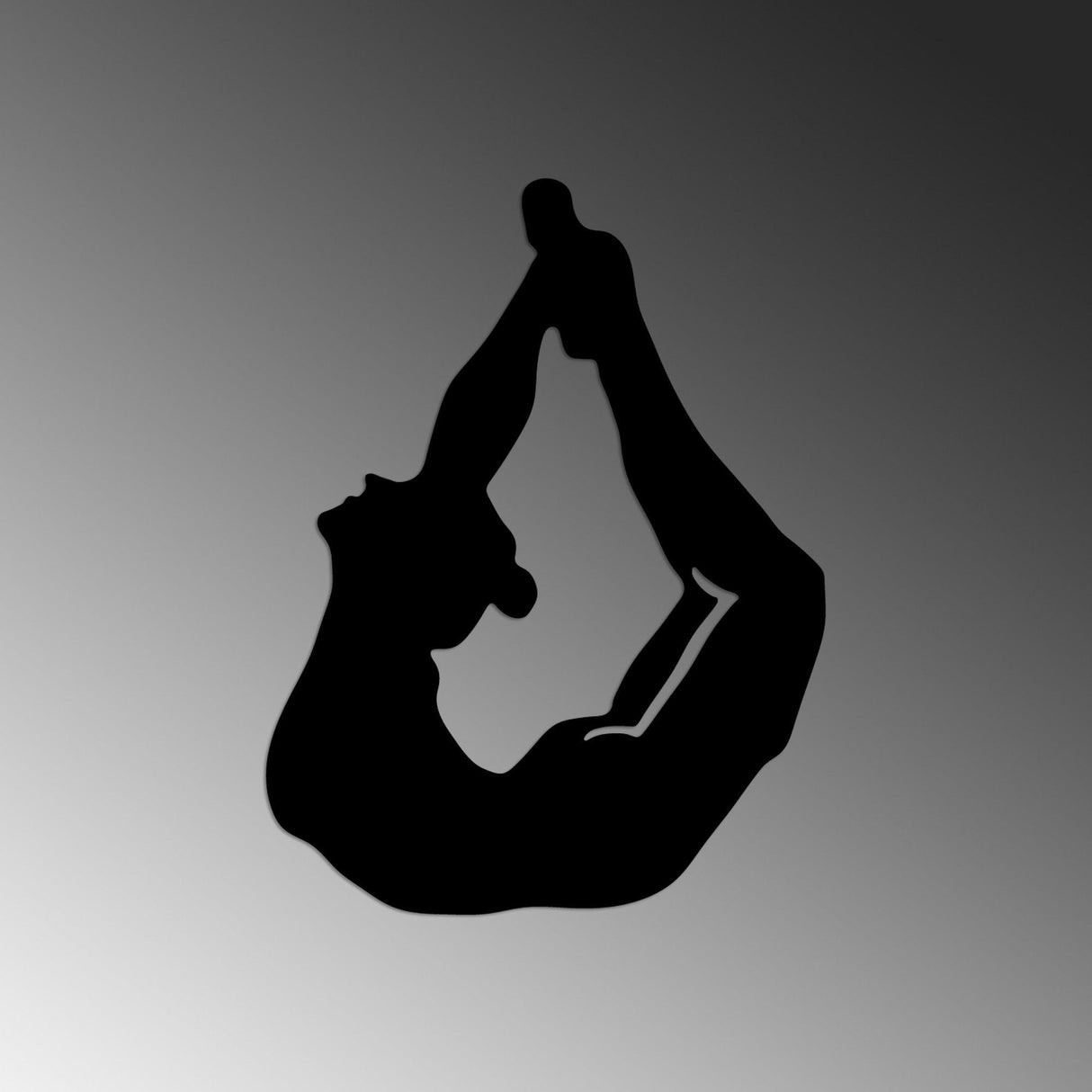 Decoratiune de perete Metal Yoga 3, Negru, 38x50 cm