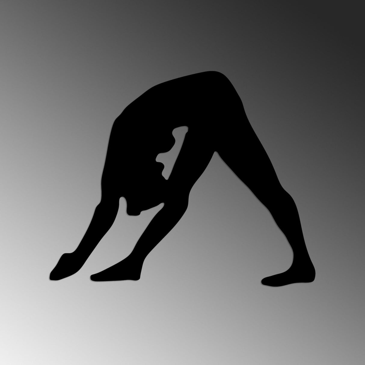 Decoratiune de perete Metal Yoga 14, Negru, 55x45 cm