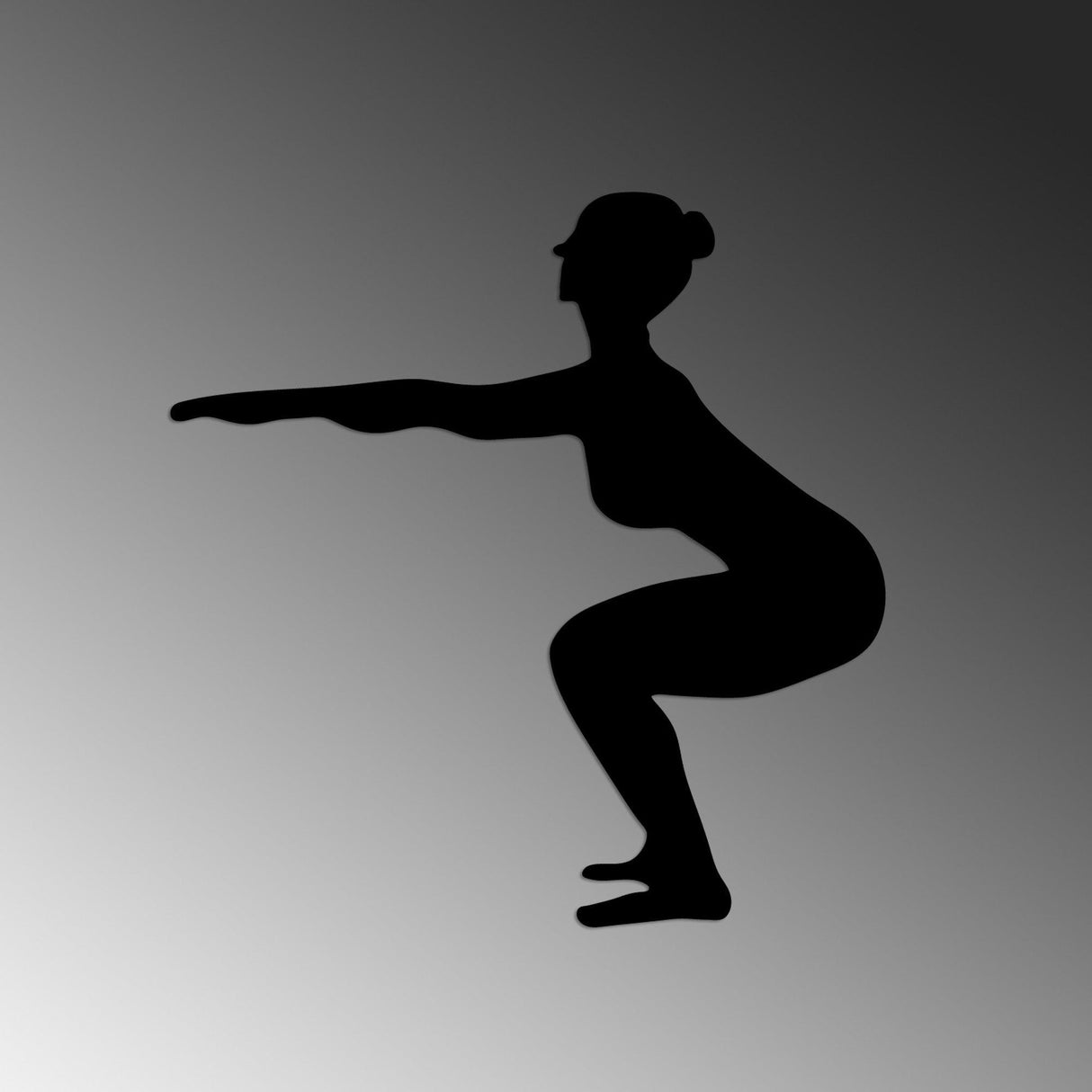 Decoratiune de perete Metal Yoga 27, Negru, 54x55 cm