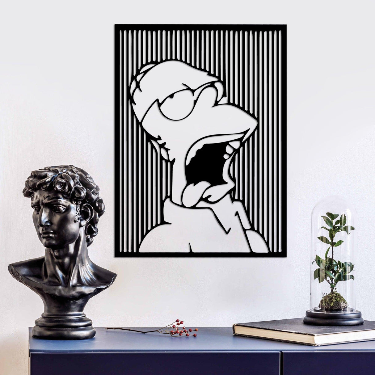 Decoratiune de perete Metal Sımpson 1, Negru, 41x56 cm