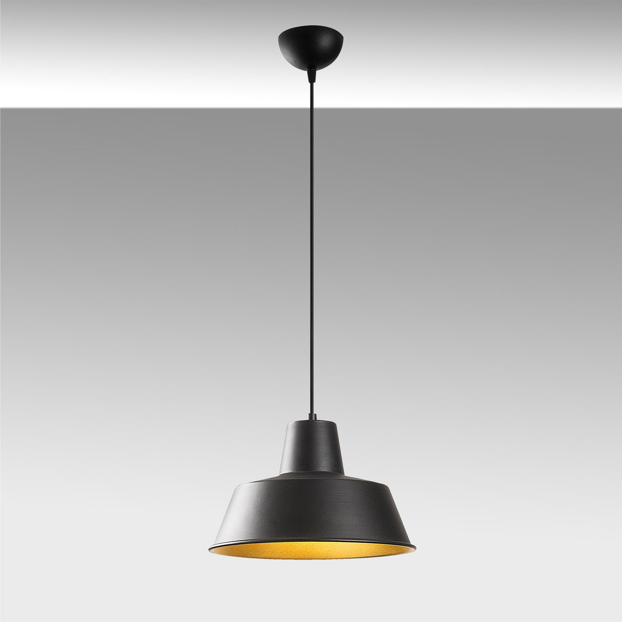 Lustră Sağlam - 3736, Negru - Auriu, Ø30x116 cm