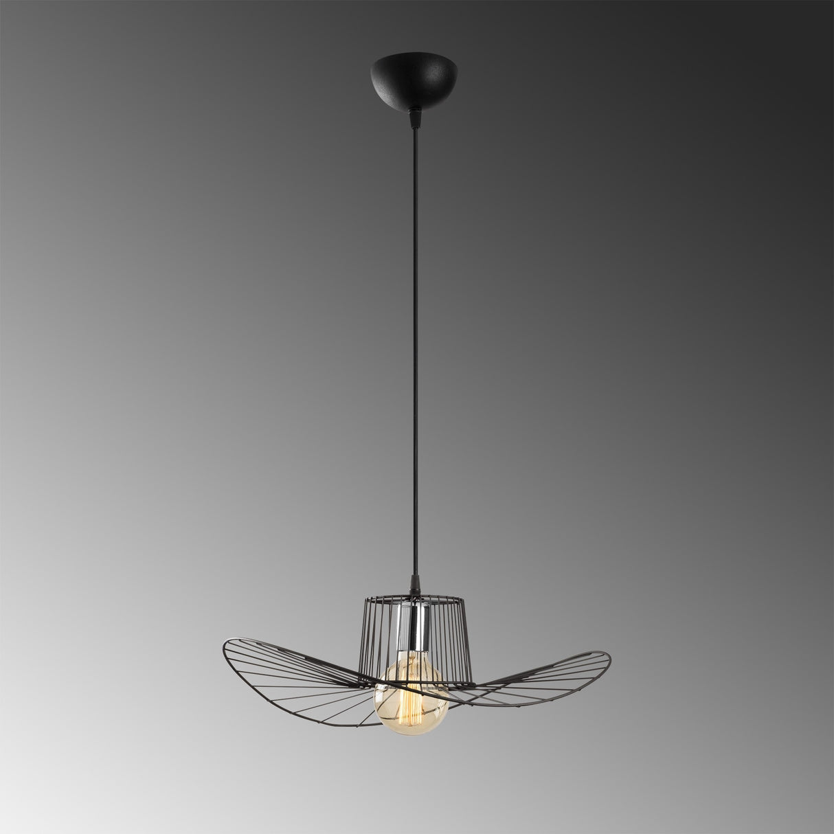 Lustră Tel - 6721, Negru, Ø49x110 cm