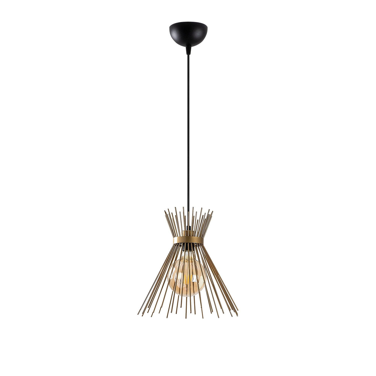Lustră Kirpi - 3082, Auriu - Negru, Ø34x131 cm